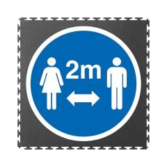 Ecotile 13403. 2 meter spacing logo floor tile, 1 piece, 500x500x7 mm