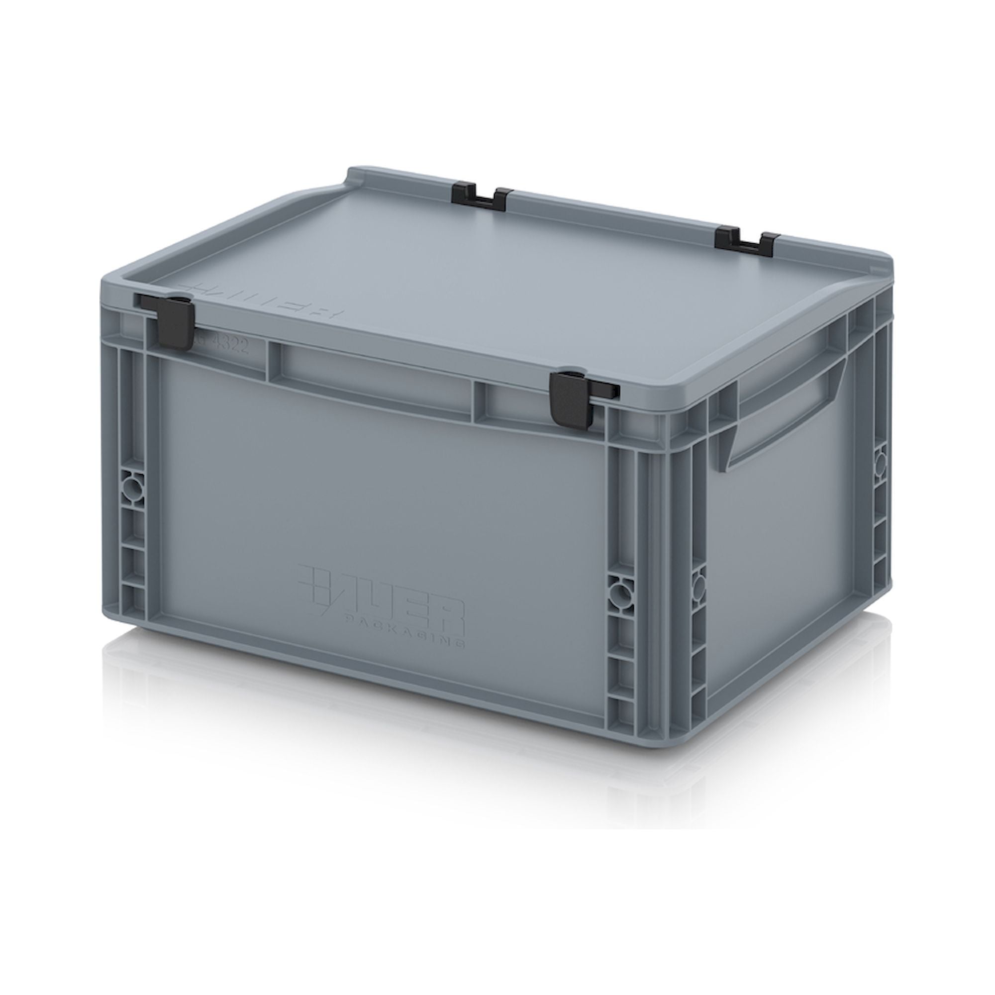 ED 43/22 HG. Euro containers with hinge lid, 40x30x23,5 cm