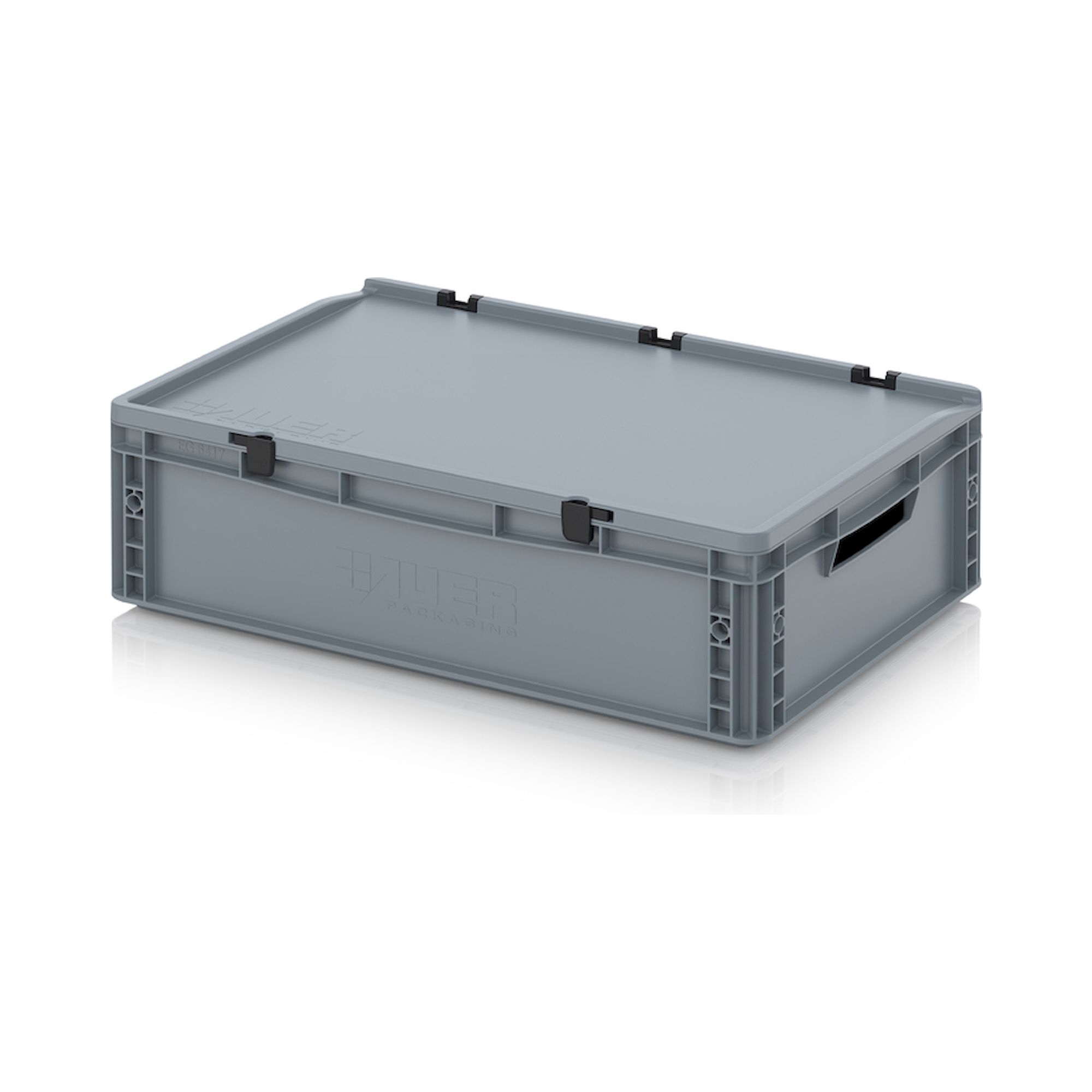 ED 64/17. Euro containers with hinge lid, 60x40x18,5 cm