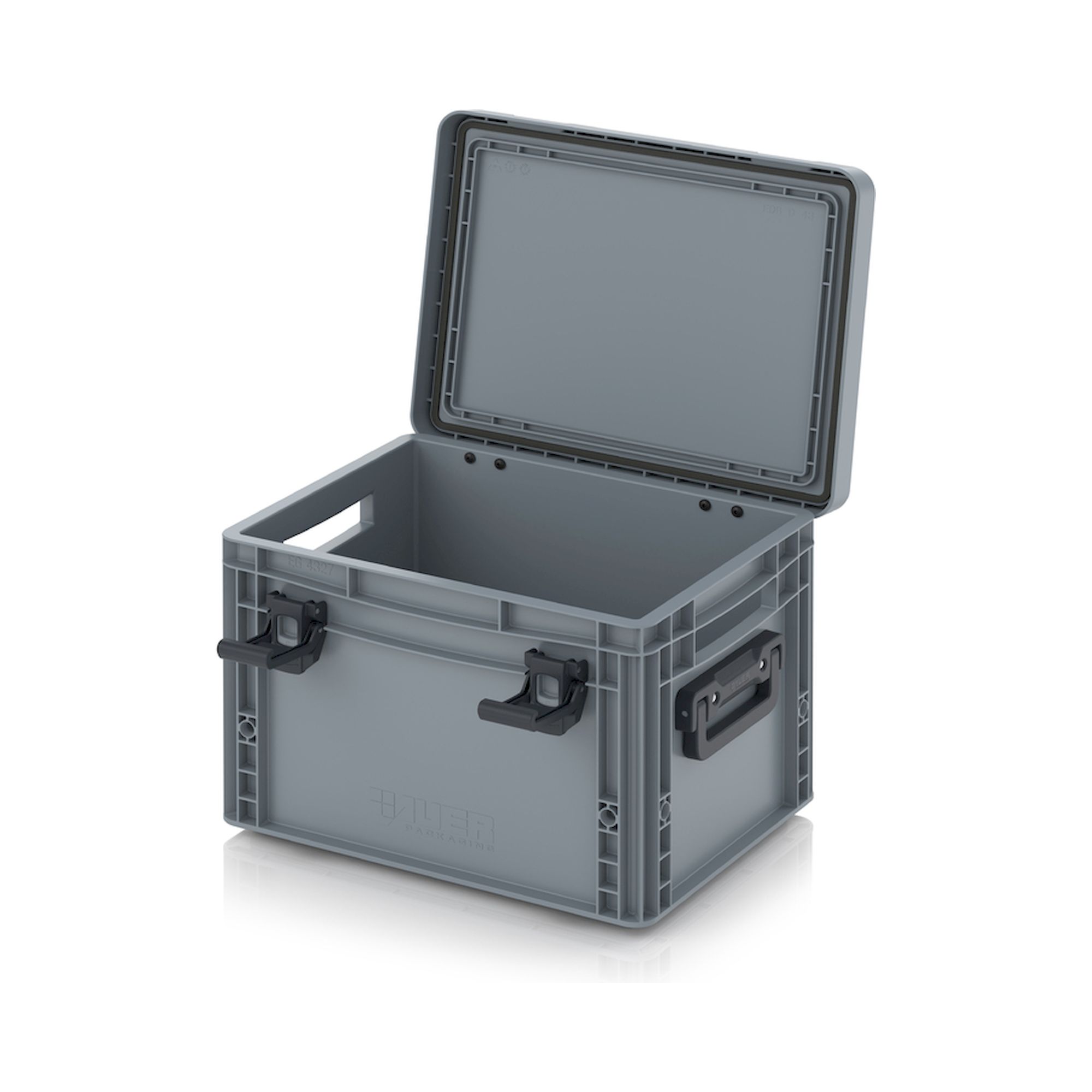 EDP 43/27 2G. Eurobehälter mit Scharnierdeckel Pro, 40x30x28,5 cm