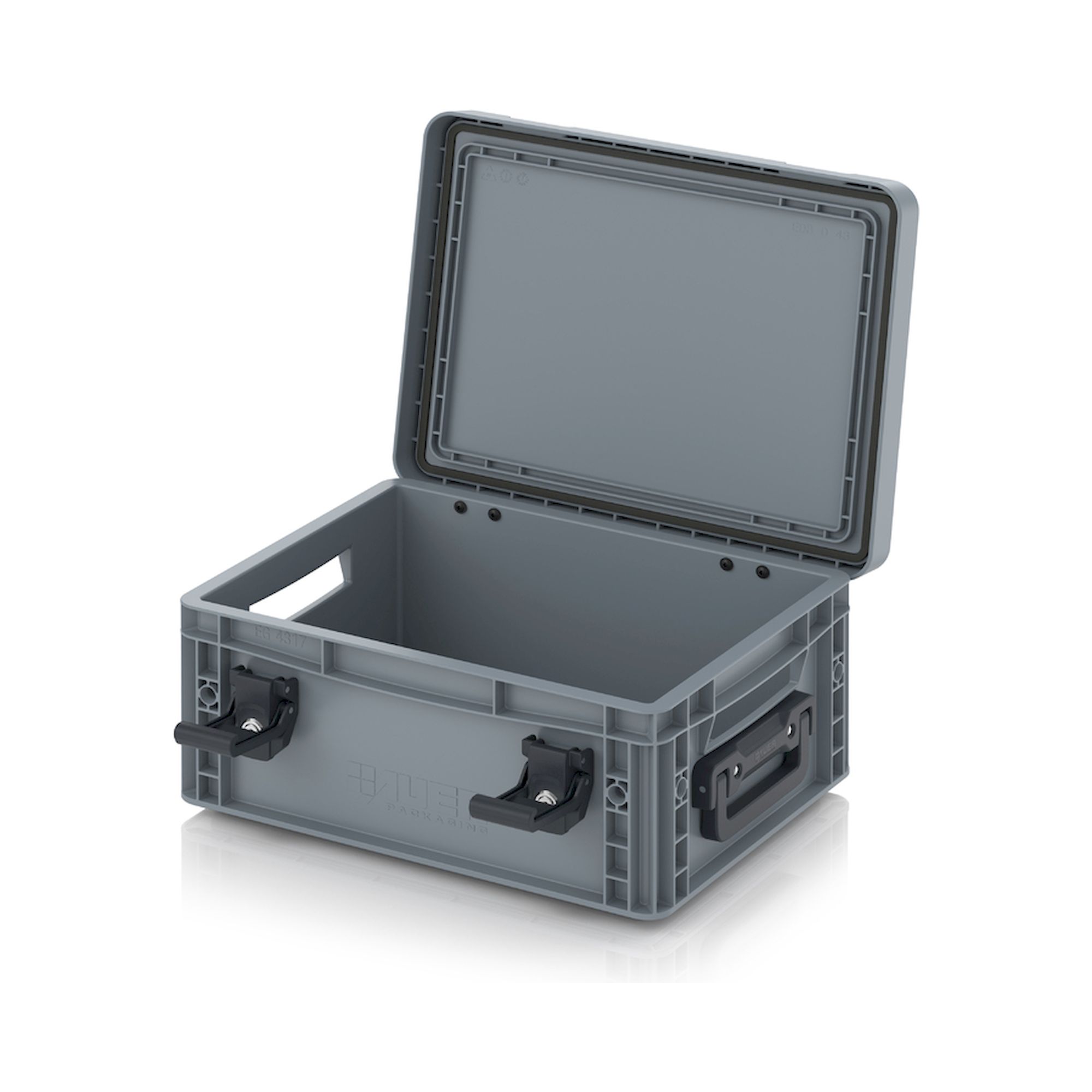 EDP S 43/17 2G. Eurobehälter mit Scharnierdeckel Pro, 40x30x18,5 cm