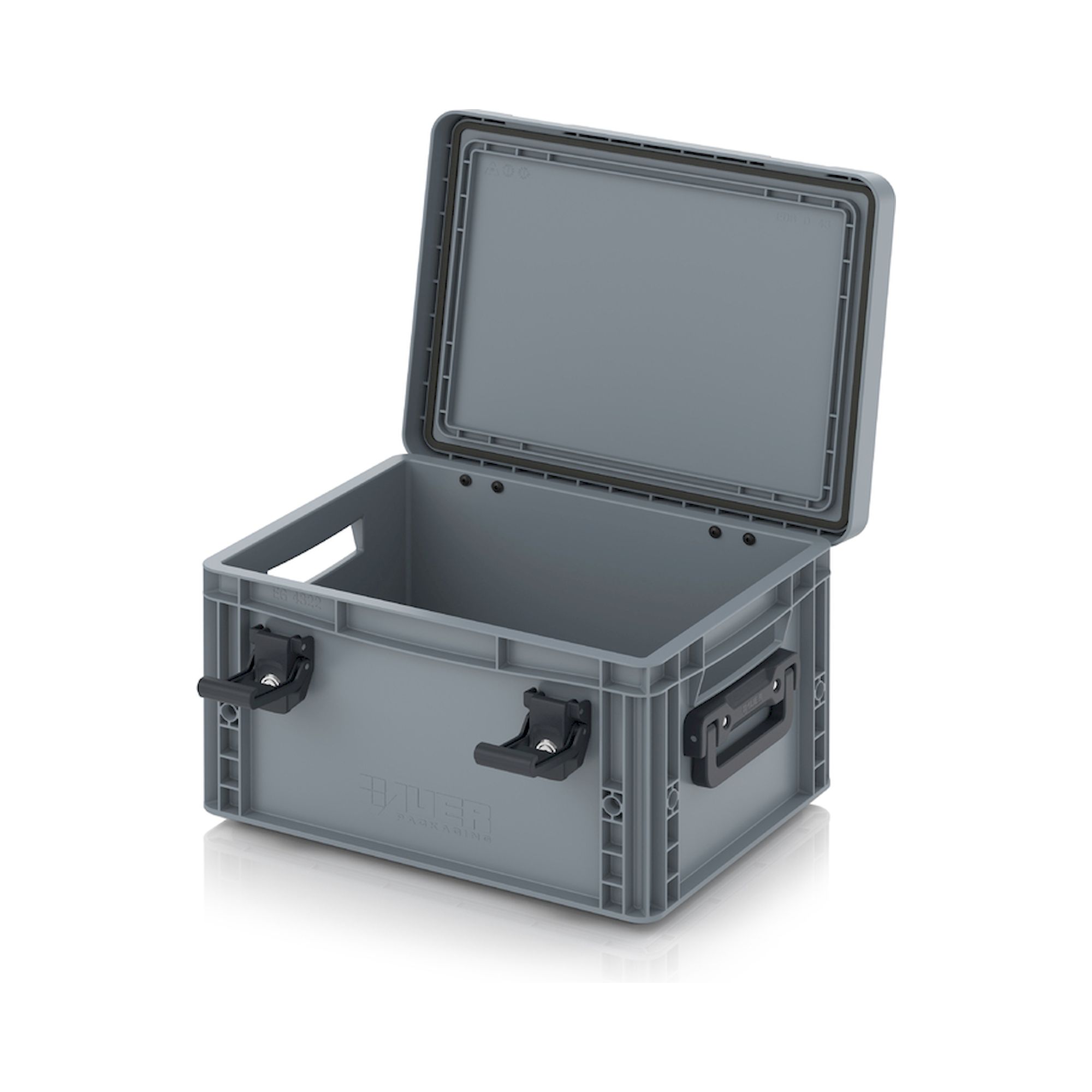 EDP S 43/22 2G. Eurobehälter mit Scharnierdeckel Pro, 40x30x23,5 cm
