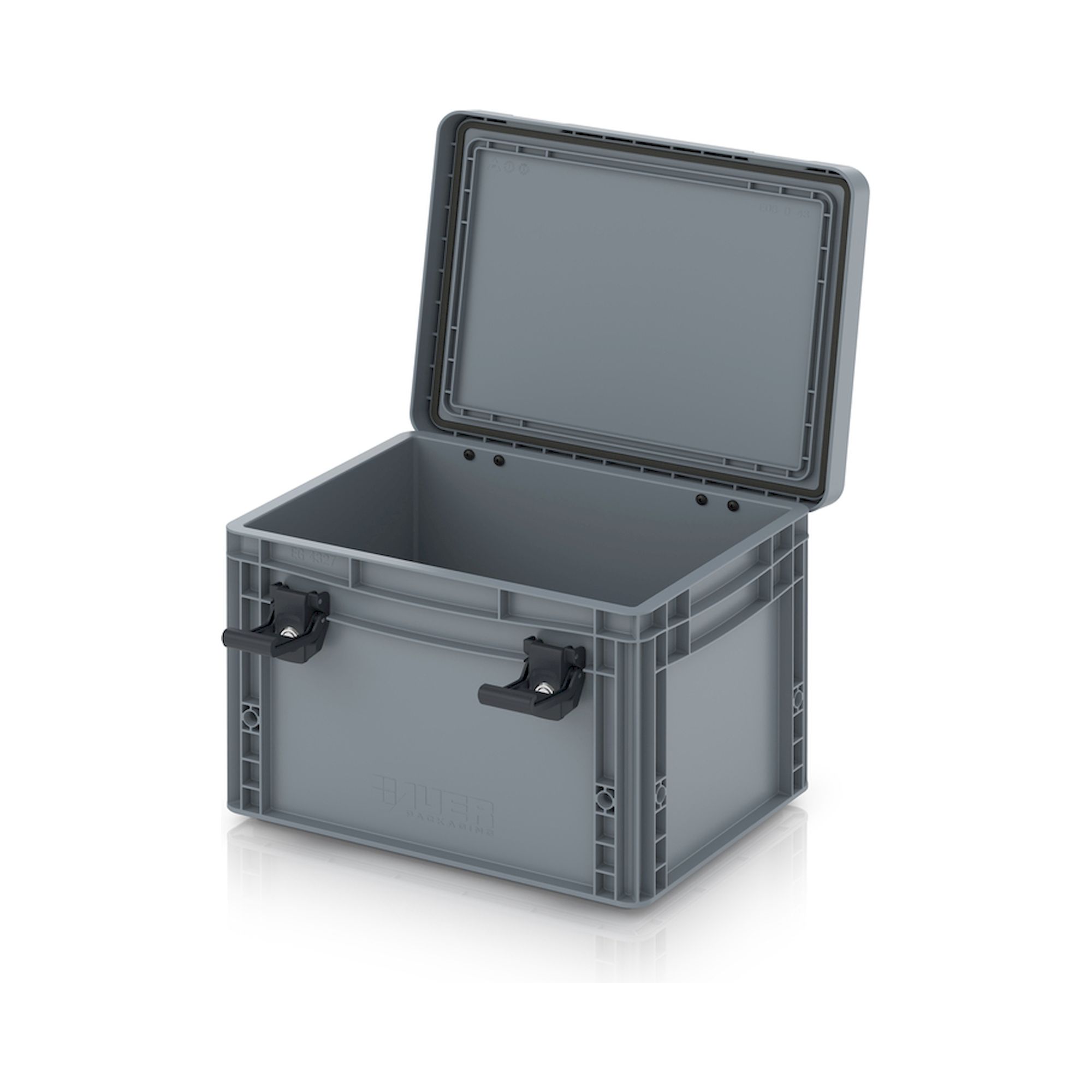 EDP S 43/27 HG. Eurobehälter mit Scharnierdeckel Pro, 40x30x28,5 cm