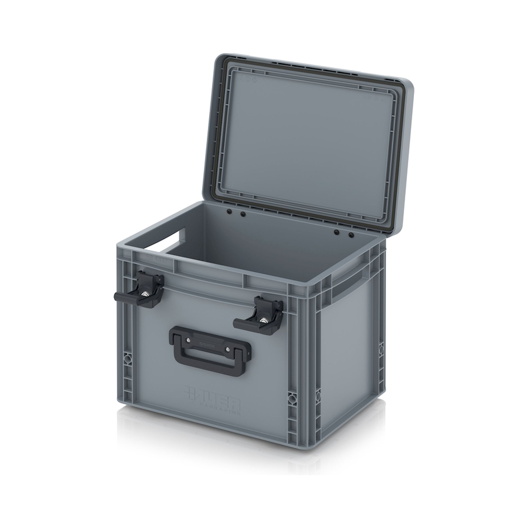 EDP S 43/32 1G. Eurobehälter mit Scharnierdeckel Pro, 40x30x33,5 cm