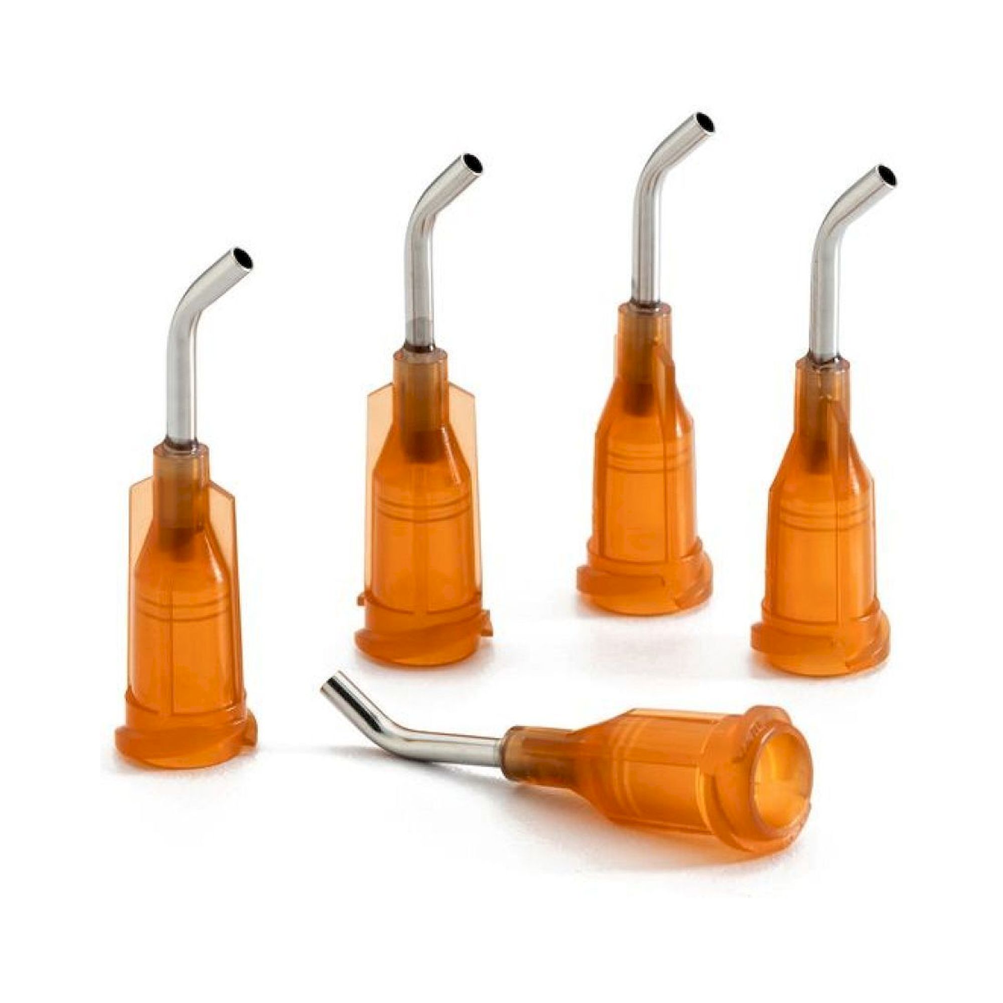 Nordson EFD 7018069. Dosiernadel gebogen, 45°, bernstein, 0,5", Gauge 15, ID= 1,36 mm