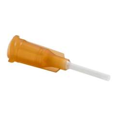 Nordson EFD 7018085. Dispensing tip flexible, 0.5", amber, gauge 15, ID= 1.25 mm