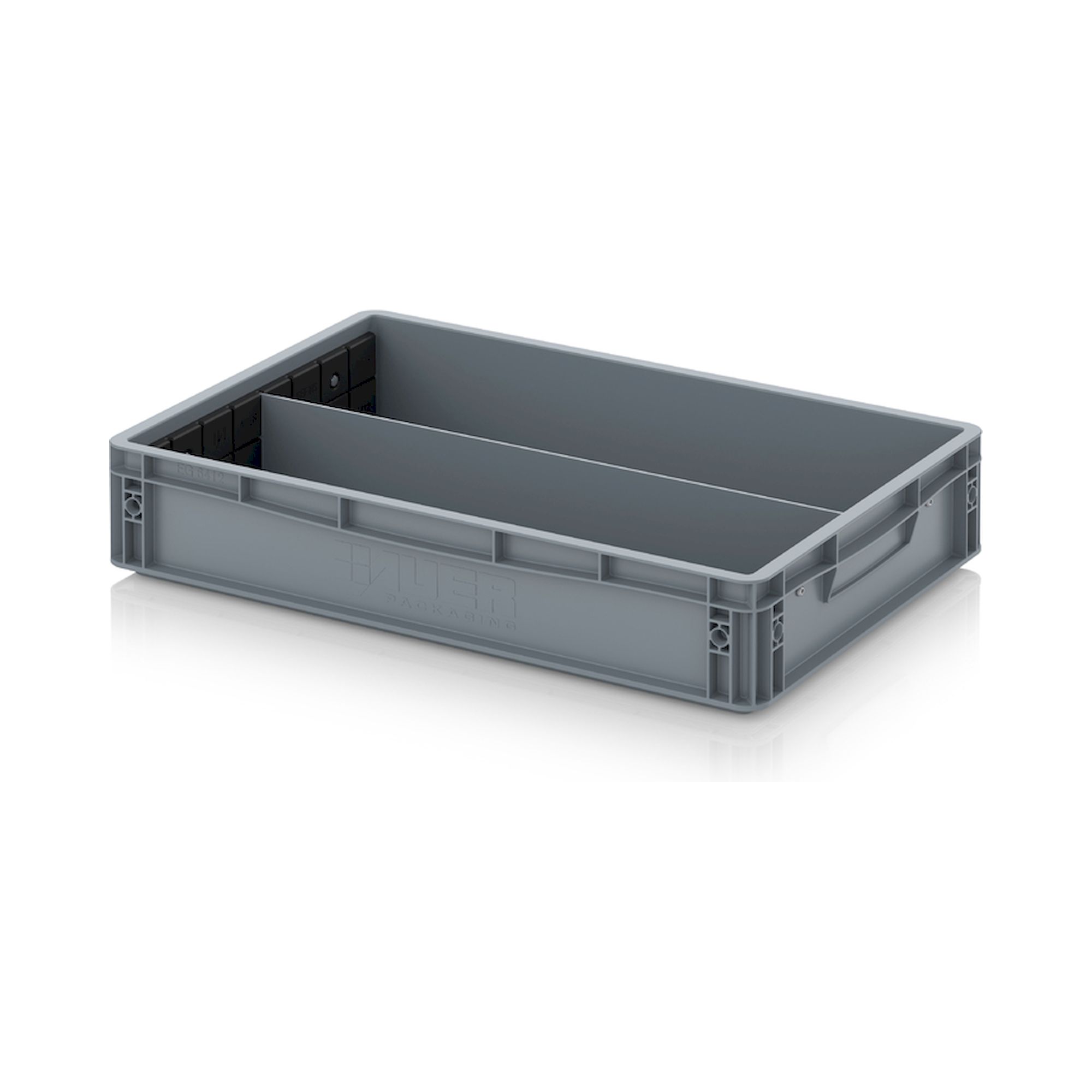 EG GEF LT 6412 HG. Eurobehälter mit Längsteiler, 60x40x12 cm