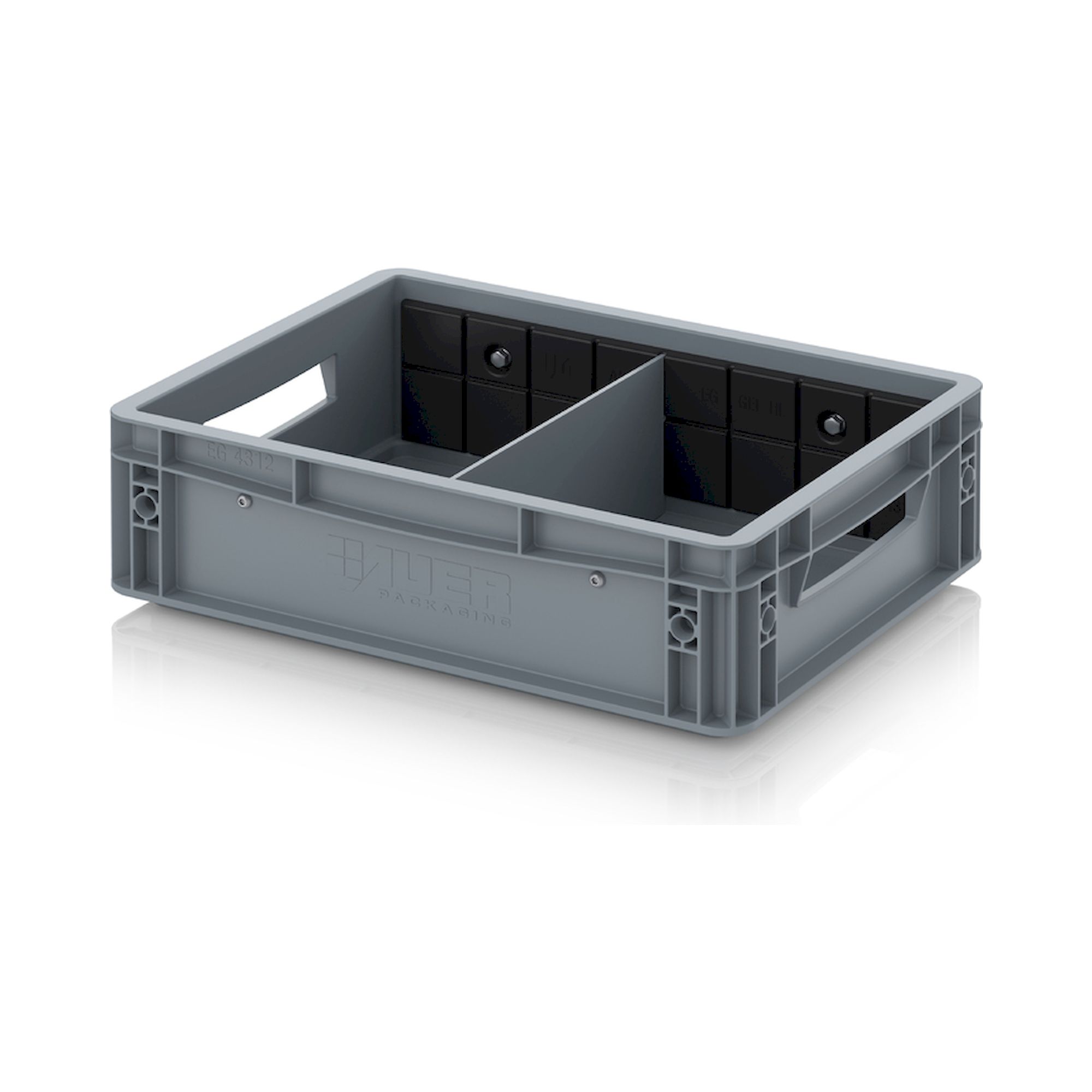 EG GEF QT 4312. Eurobehälter mit Querteiler, 40x30x12 cm