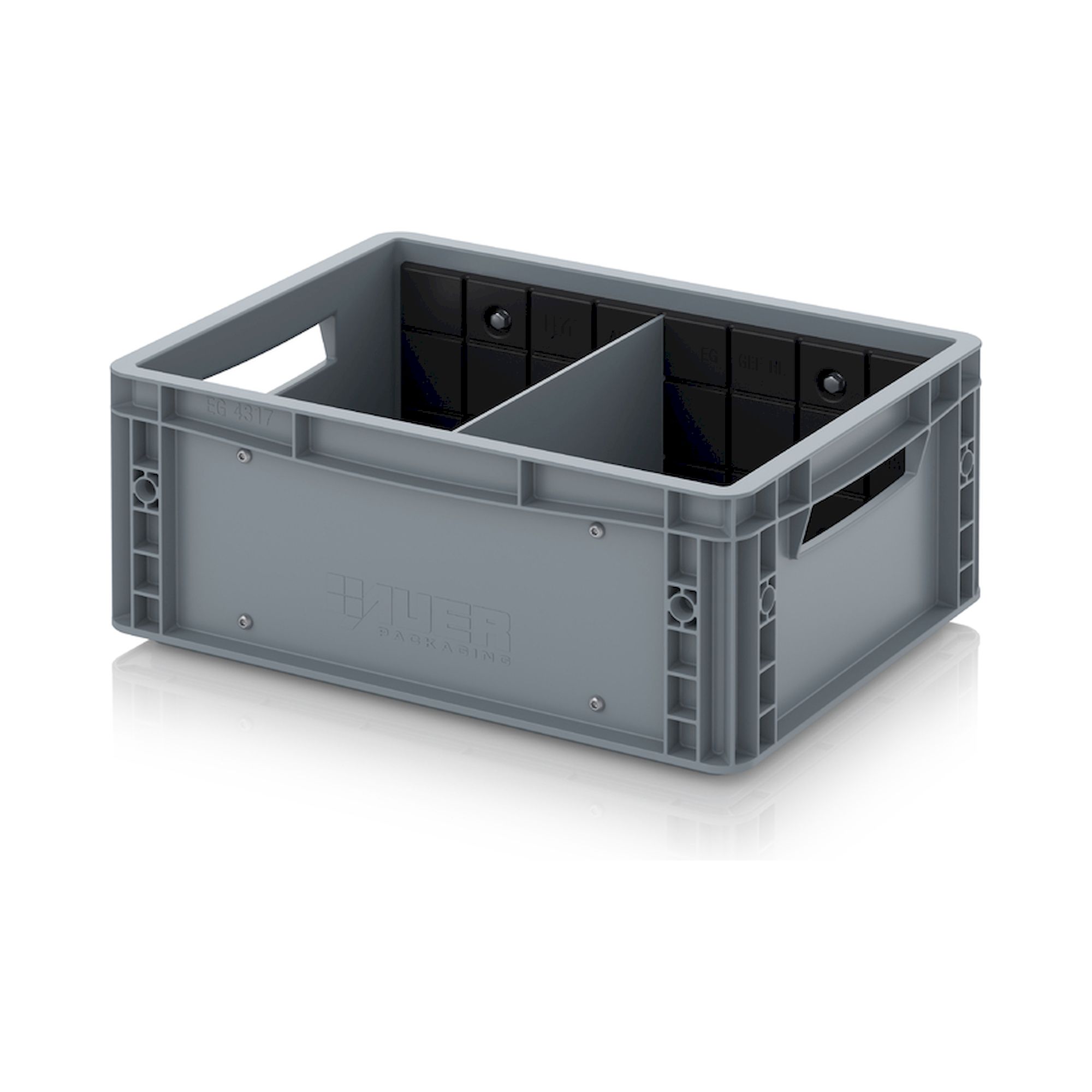 EG GEF QT 4317. Eurobehälter mit Querteiler, 40x30x17 cm
