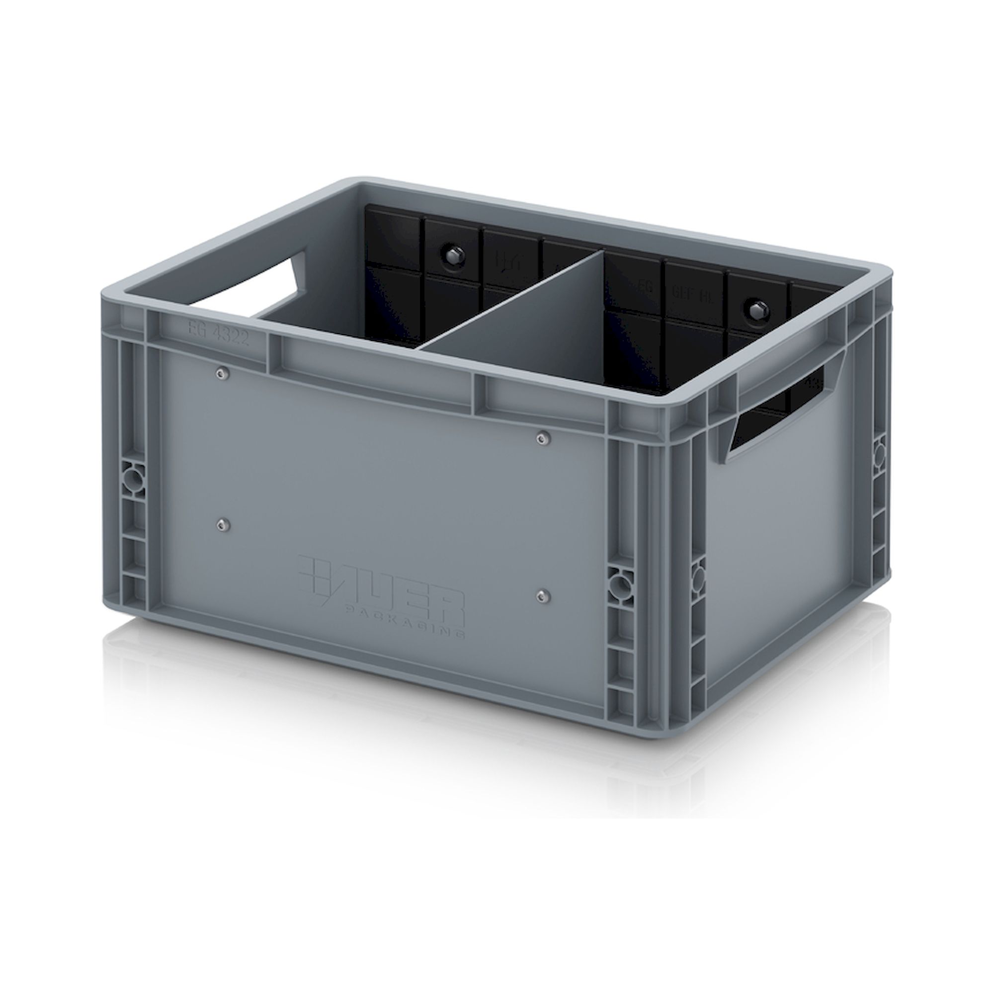 EG GEF QT 4322. Eurobehälter mit Querteiler, 40x30x22 cm