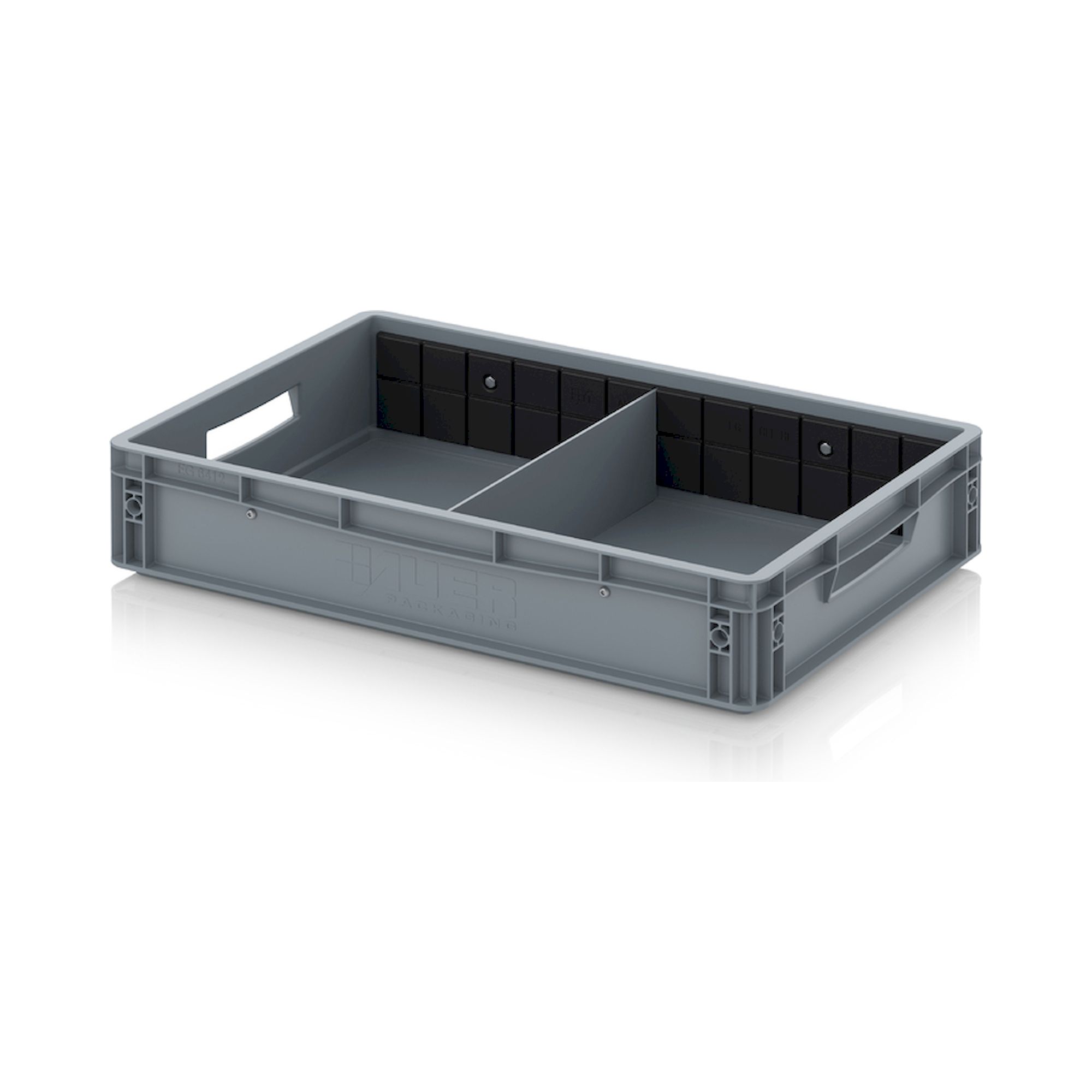EG GEF QT 6412. Eurobehälter mit Querteiler, 60x40x12 cm
