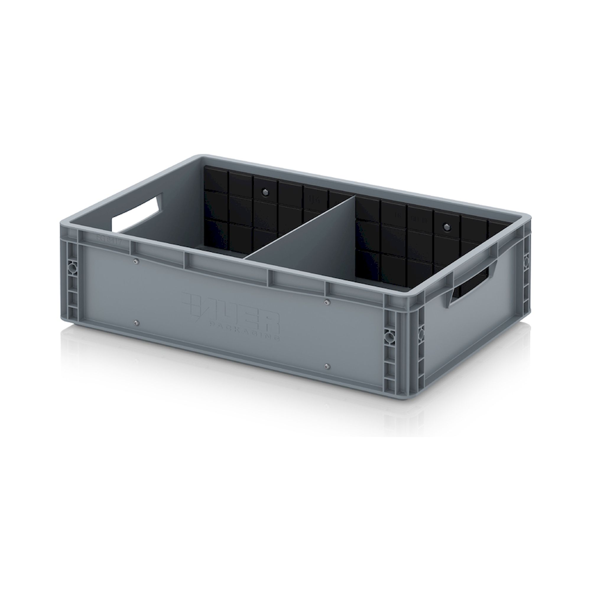 EG GEF QT 6417. Eurobehälter mit Querteiler, 60x40x17 cm