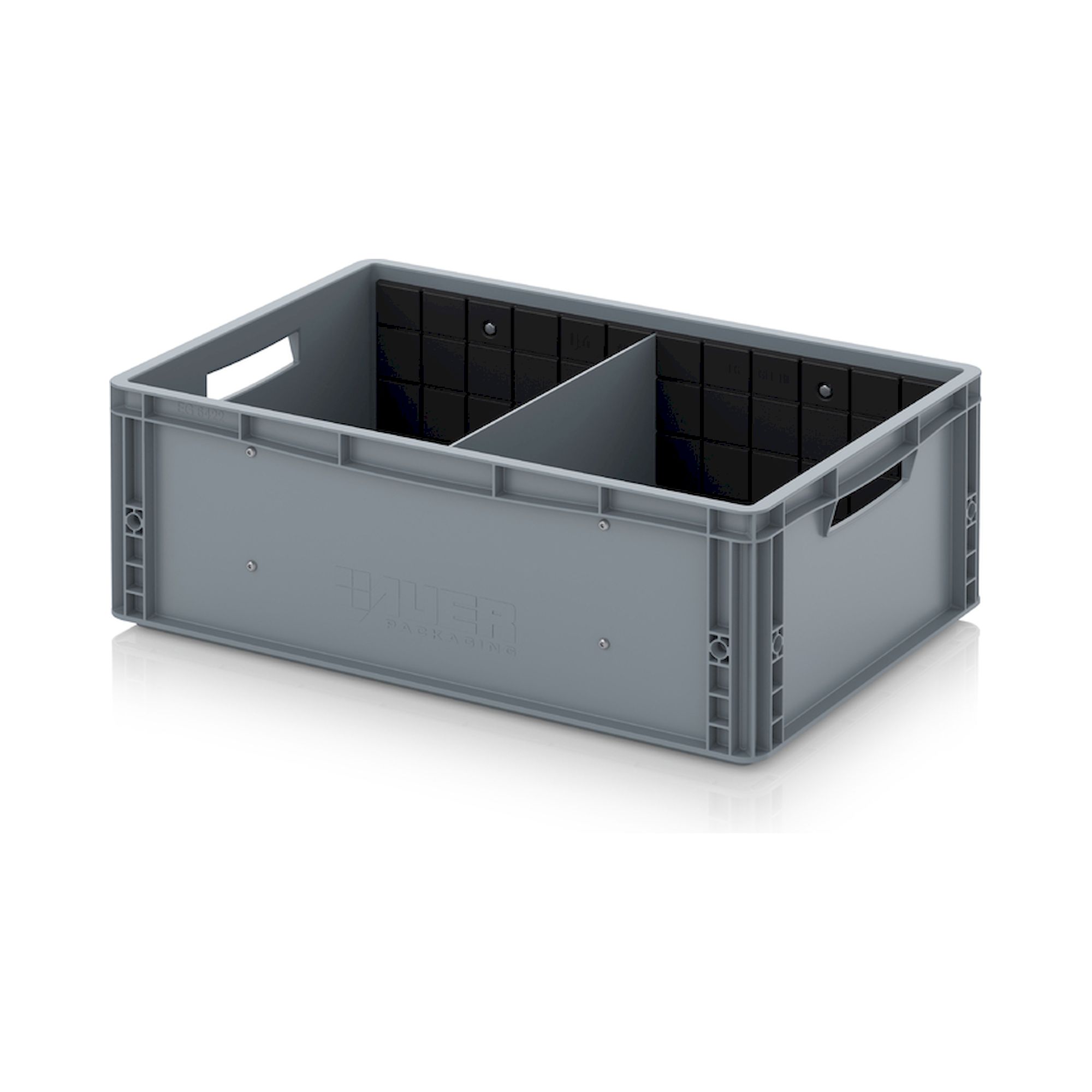EG GEF QT 6422. Eurobehälter mit Querteiler, 60x40x22 cm