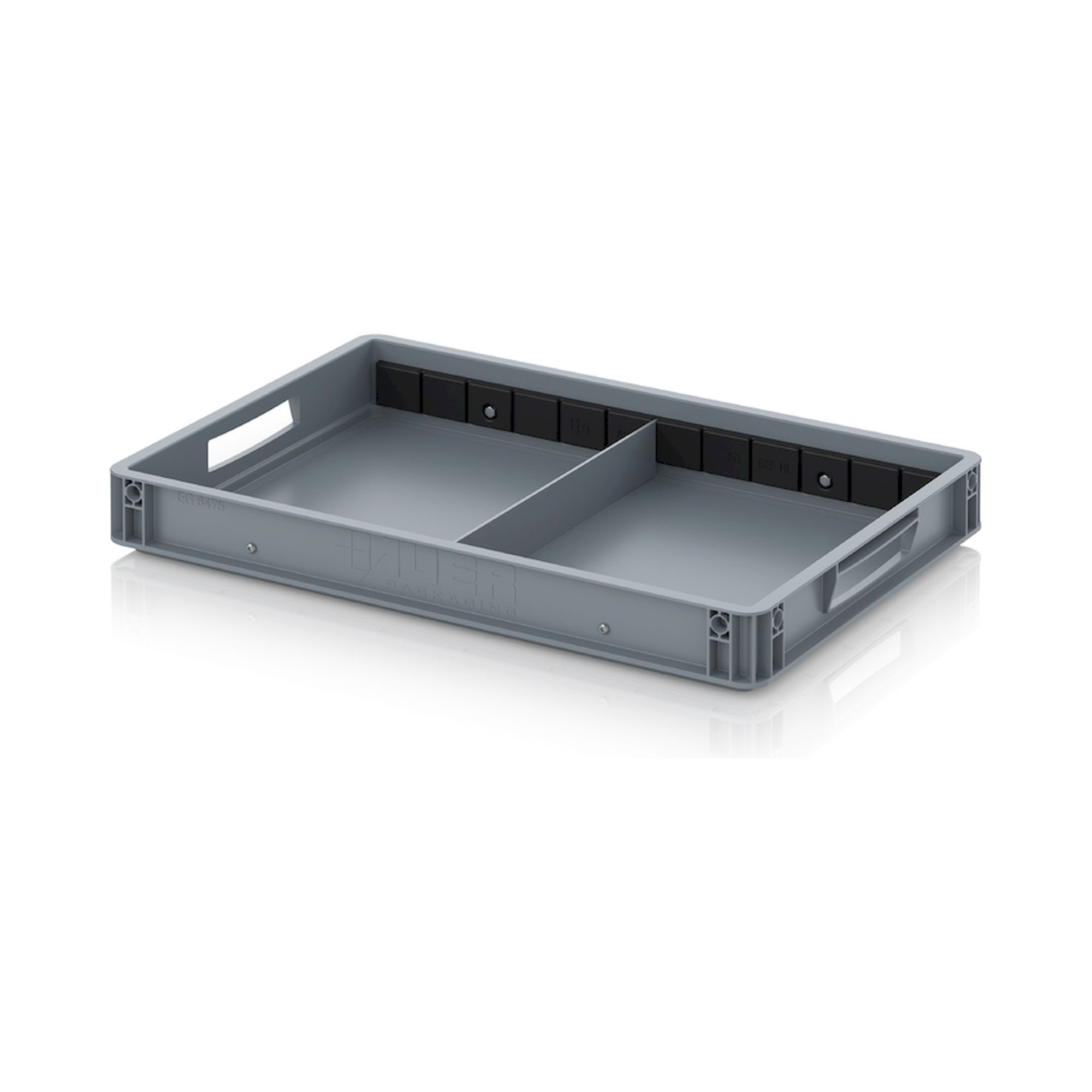 EG GEF QT 6475. Eurobehälter mit Querteiler, 60x40x7,5 cm