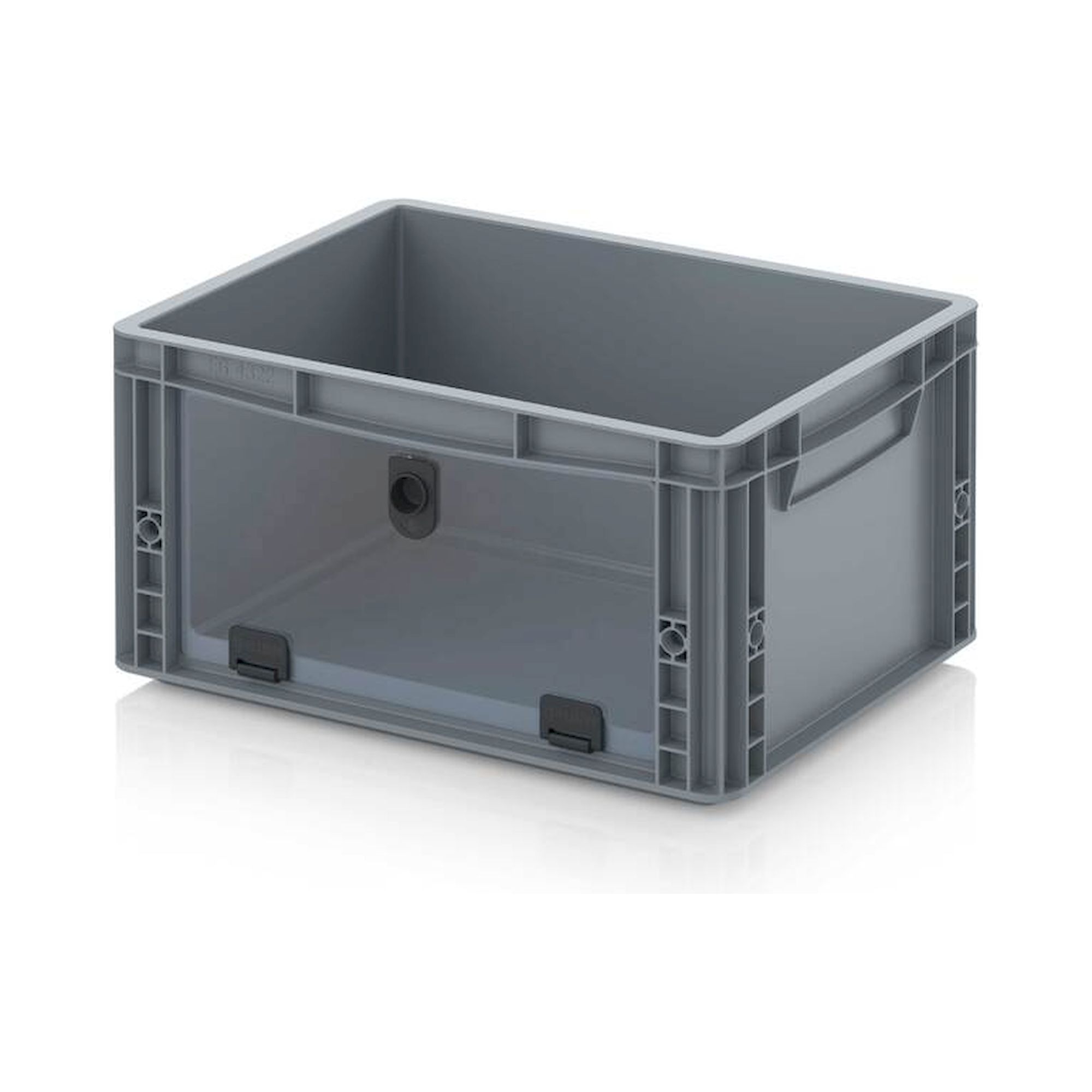 EG SKL 43/22 HG. Sichtlagerkästen im Euroformat mit Acrylglas-Sichtklappe, 40x30x22 cm