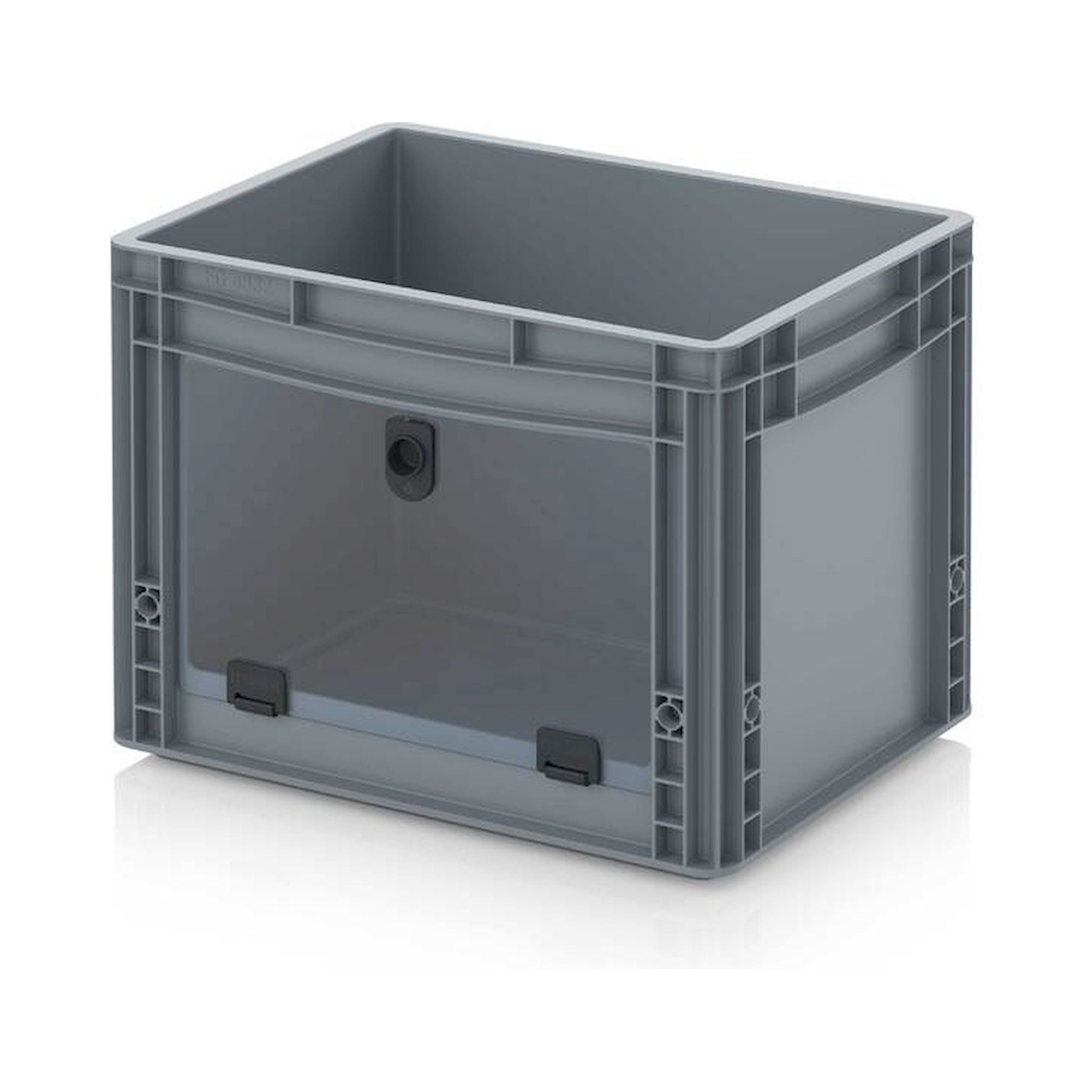 EG SKL 43/32 HG. Sichtlagerkästen im Euroformat mit Acrylglas-Sichtklappe, 40x30x32 cm