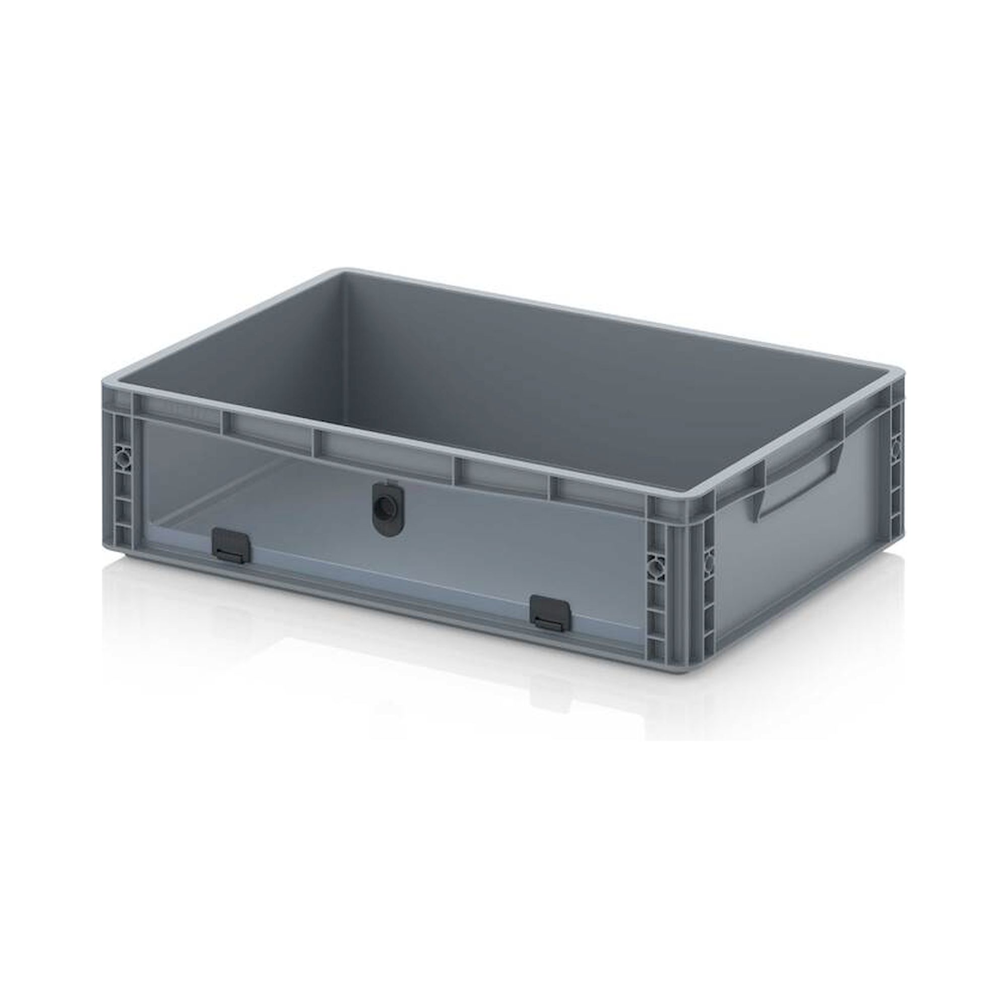 EG SKL 64/17 HG. Sichtlagerkästen im Euroformat mit Acrylglas-Sichtklappe, 60x40x17 cm