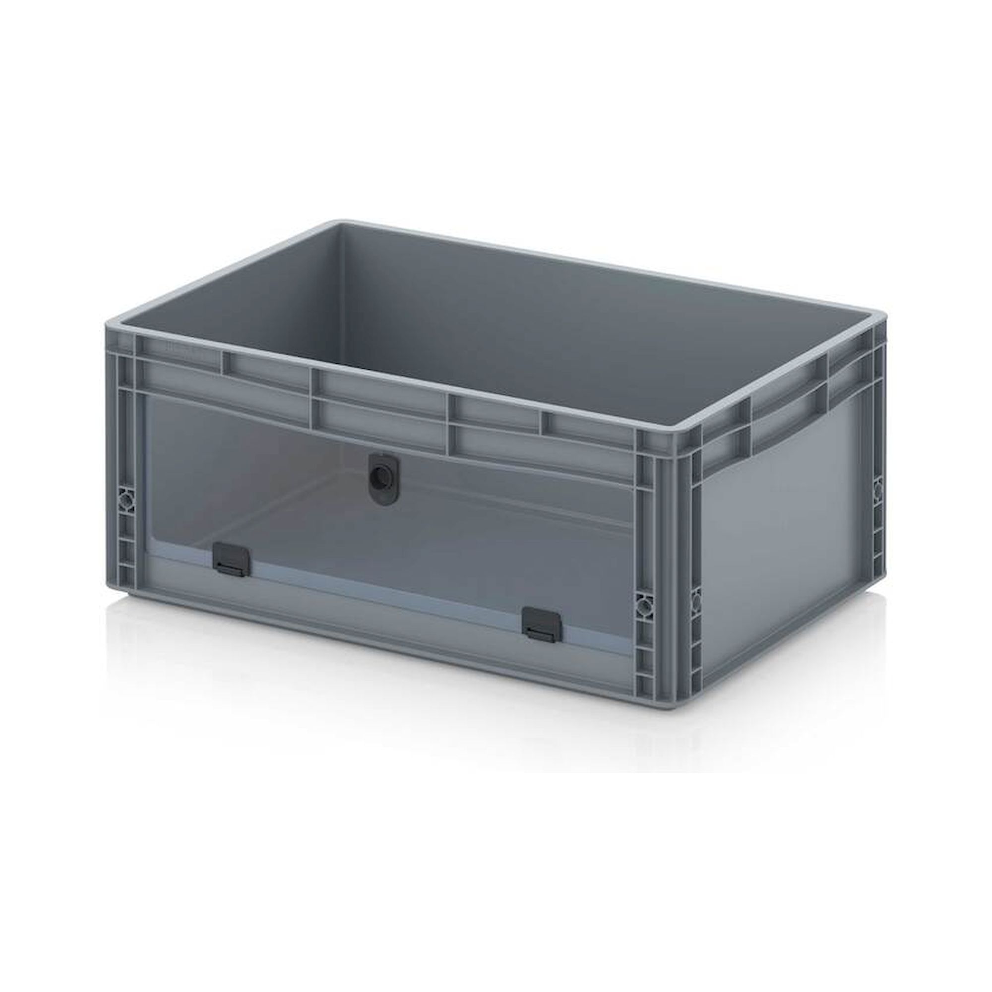 EG SKL 64/27 HG. Sichtlagerkästen im Euroformat mit Acrylglas-Sichtklappe, 60x40x27 cm