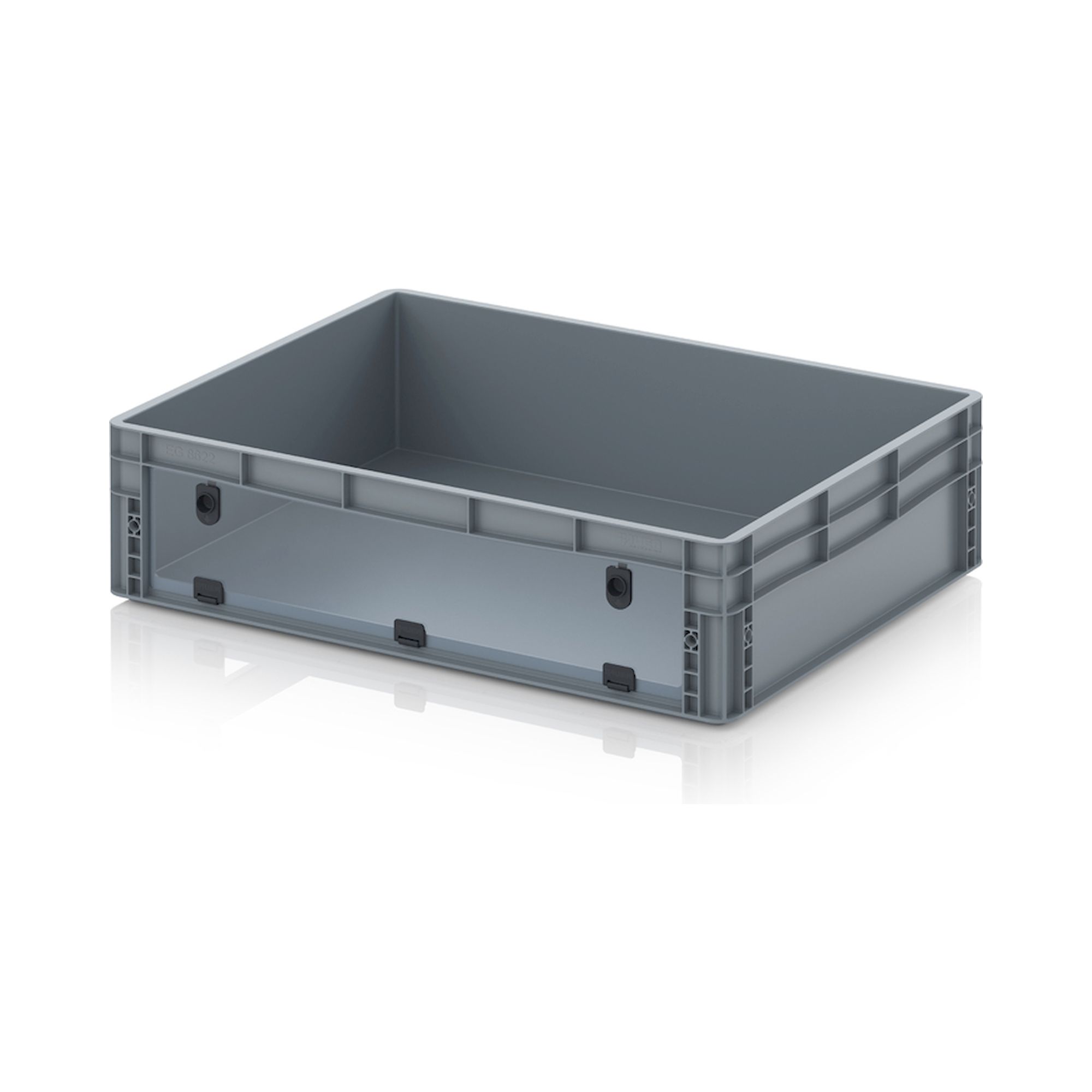 EG SKL 86/22 HG. Sichtlagerkästen im Euroformat mit Acrylglas-Sichtklappe, 80x60x22 cm