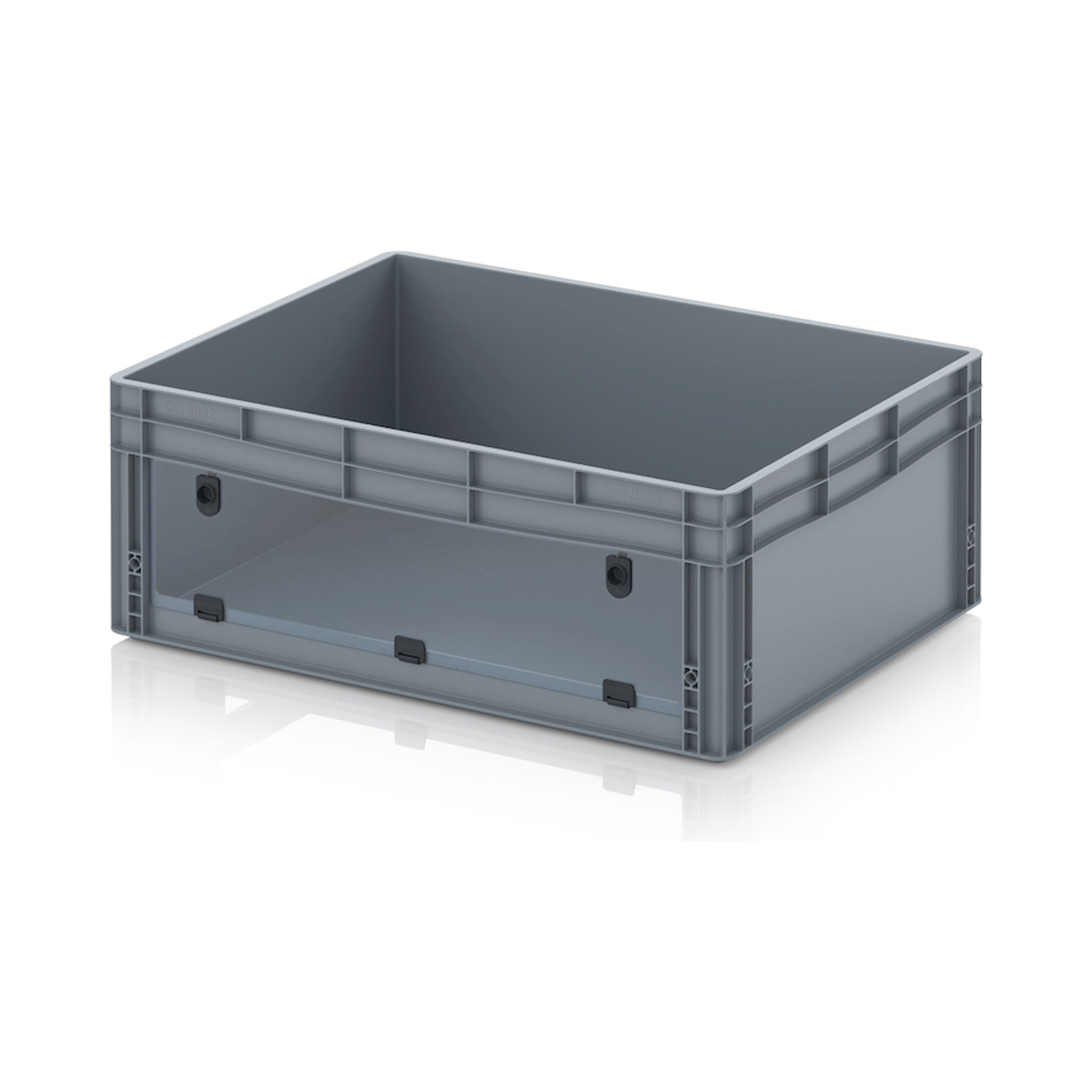 EG SKL 86/32 HG. Sichtlagerkästen im Euroformat mit Acrylglas-Sichtklappe, 80x60x32 cm