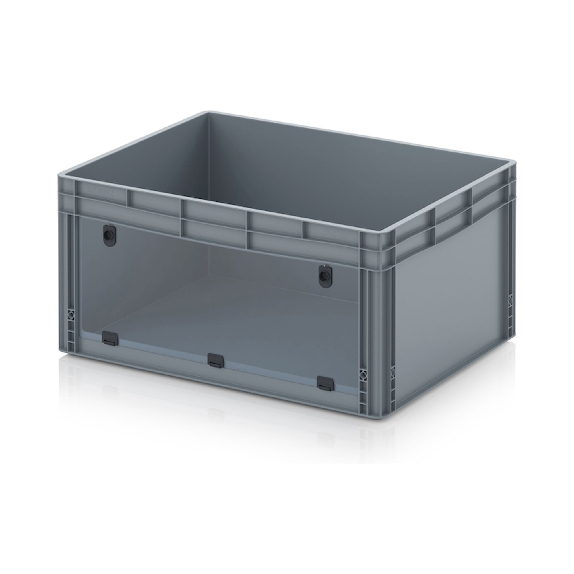 EG SKL 86/42 HG. Sichtlagerkästen im Euroformat mit Acrylglas-Sichtklappe, 80x60x42 cm