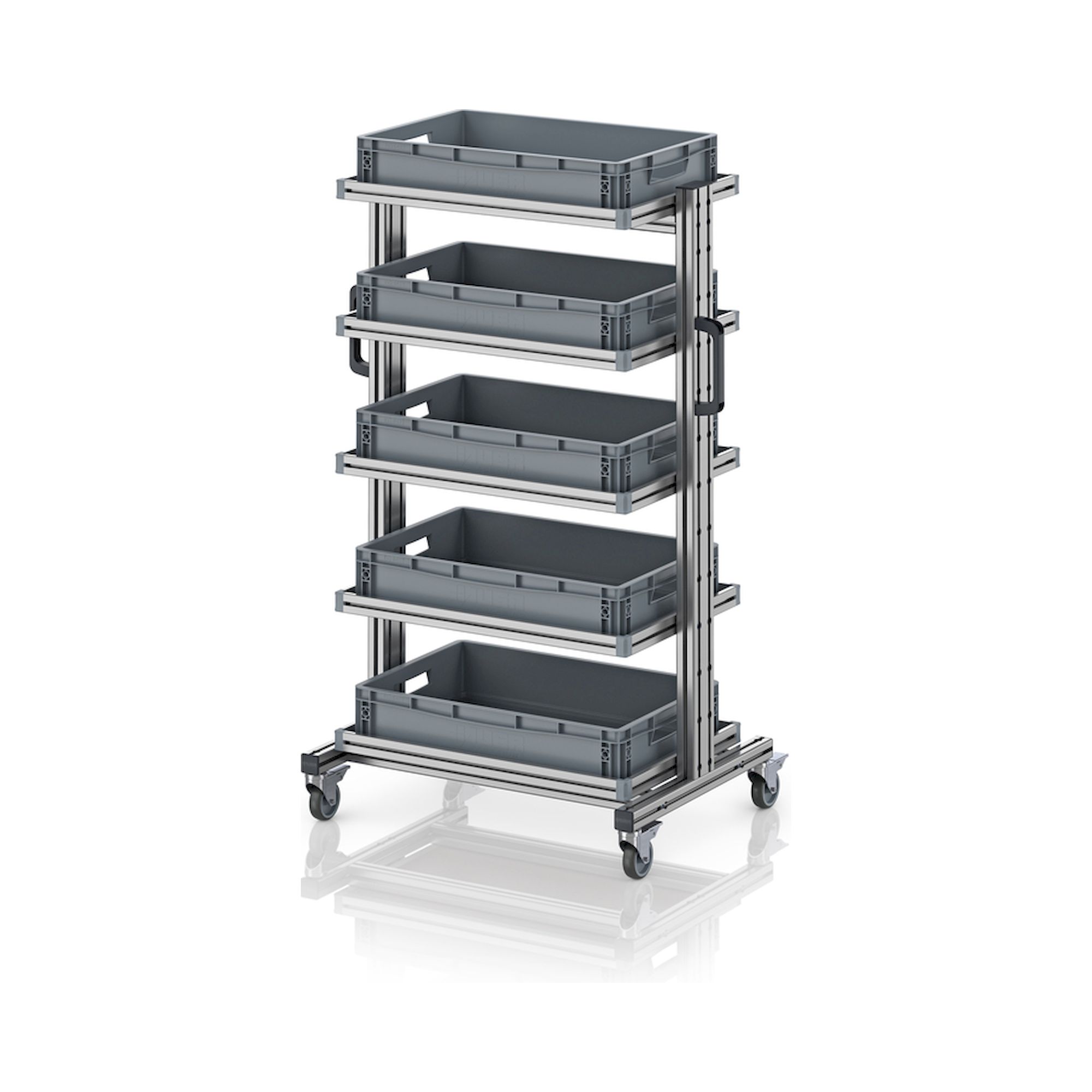 EG SW 134-1 6412. Systemwagen für Eurobehälter 60 x 40 Höhe 134 cm ohne Auszug, 83,4x55x134,6 cm