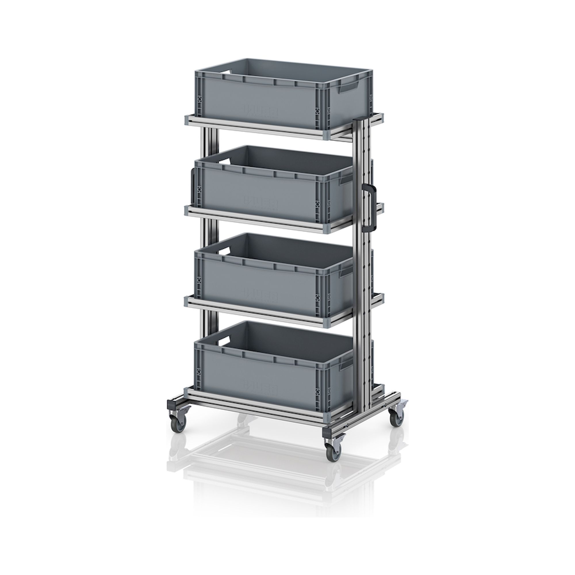 EG SW 134-1 6422. Systemwagen für Eurobehälter 60 x 40 Höhe 134 cm ohne Auszug, 83,4x55x134,6 cm