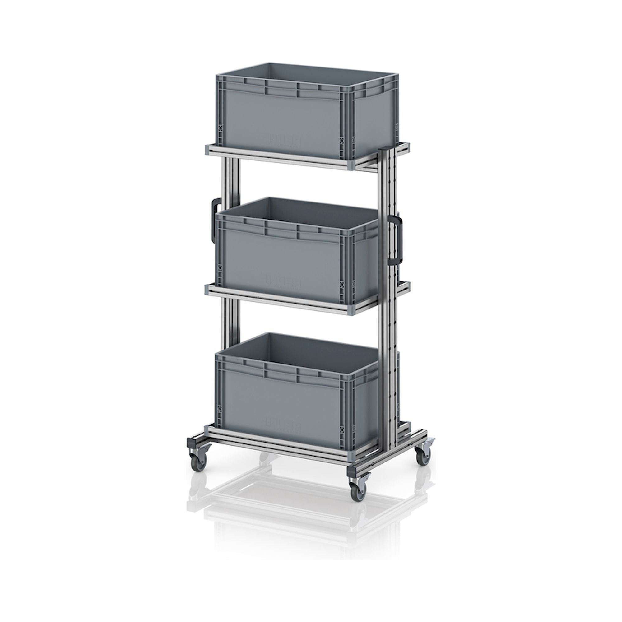 EG SW 134-1 6432. Systemwagen für Eurobehälter 60 x 40 Höhe 134 cm ohne Auszug, 83,4x55x134,6 cm