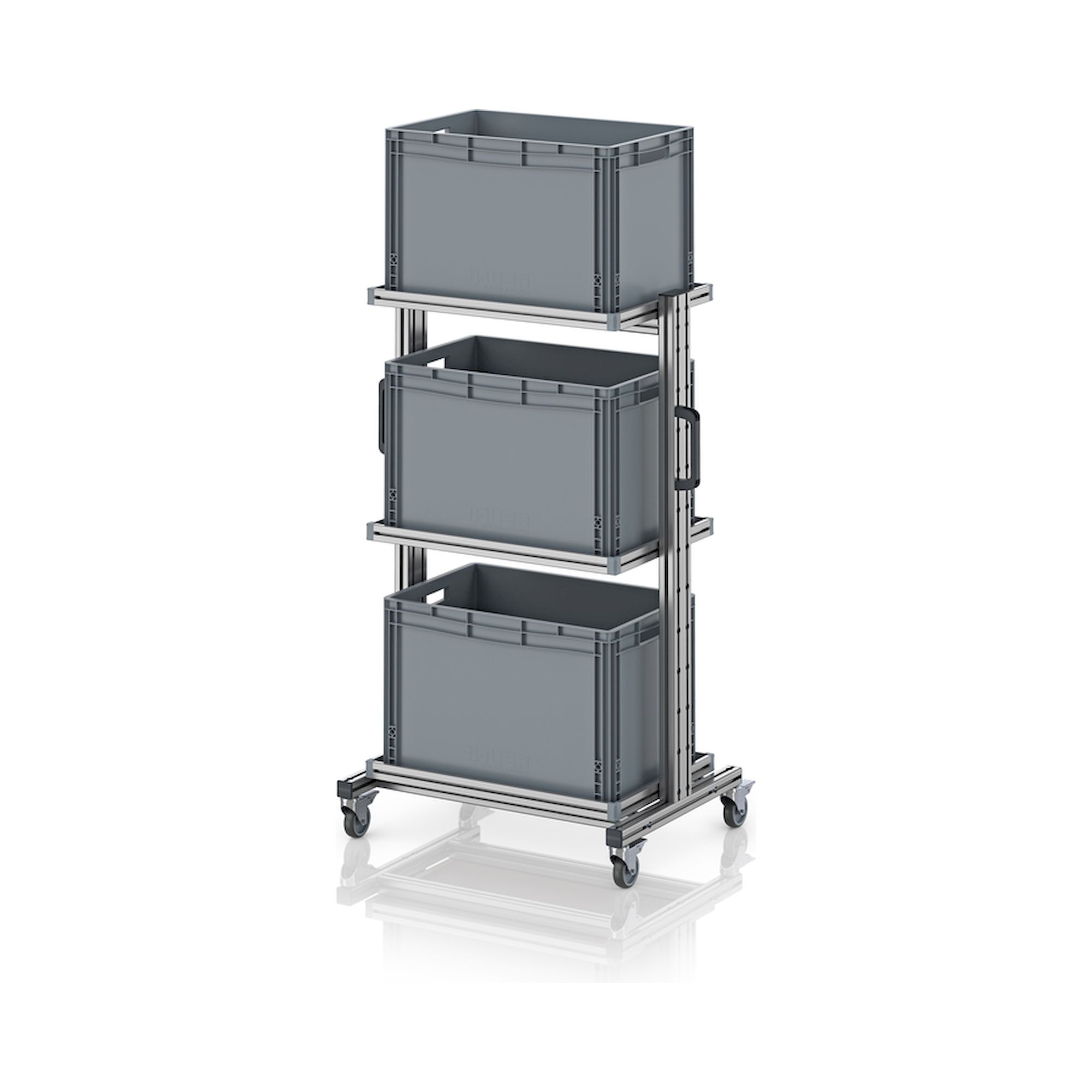 EG SW 134-1 6442. Systemwagen für Eurobehälter 60 x 40 Höhe 134 cm ohne Auszug, 83,4x55x134,6 cm