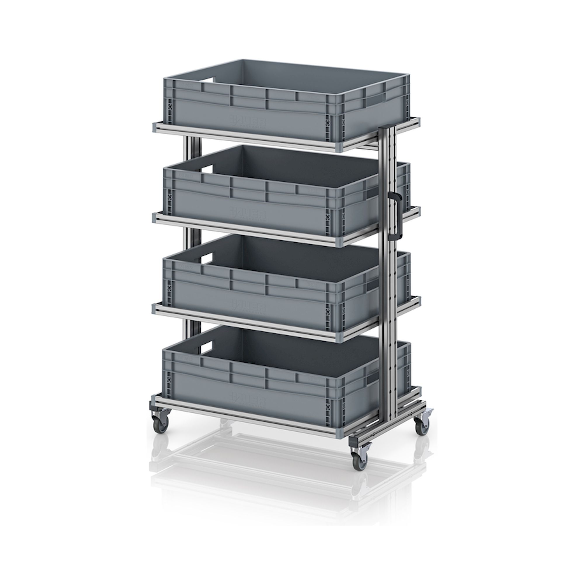 EG SW 134-1 8622. Systemwagen für Eurobehälter 80 x 60 Höhe 134 cm ohne Auszug, 103,4x65x134,6 cm