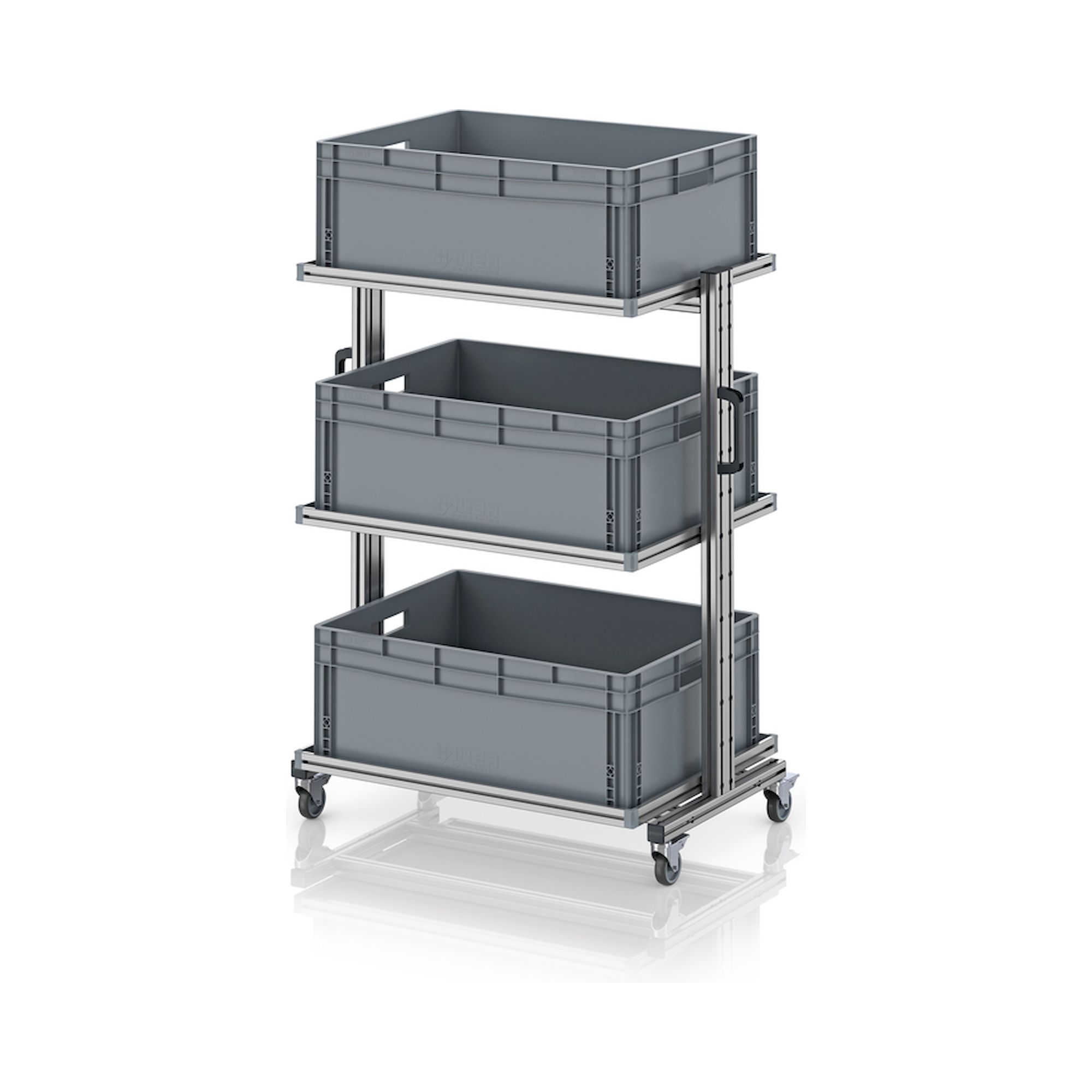 EG SW 134-1 8632. Systemwagen für Eurobehälter 80 x 60 Höhe 134 cm ohne Auszug, 103,4x65x134,6 cm