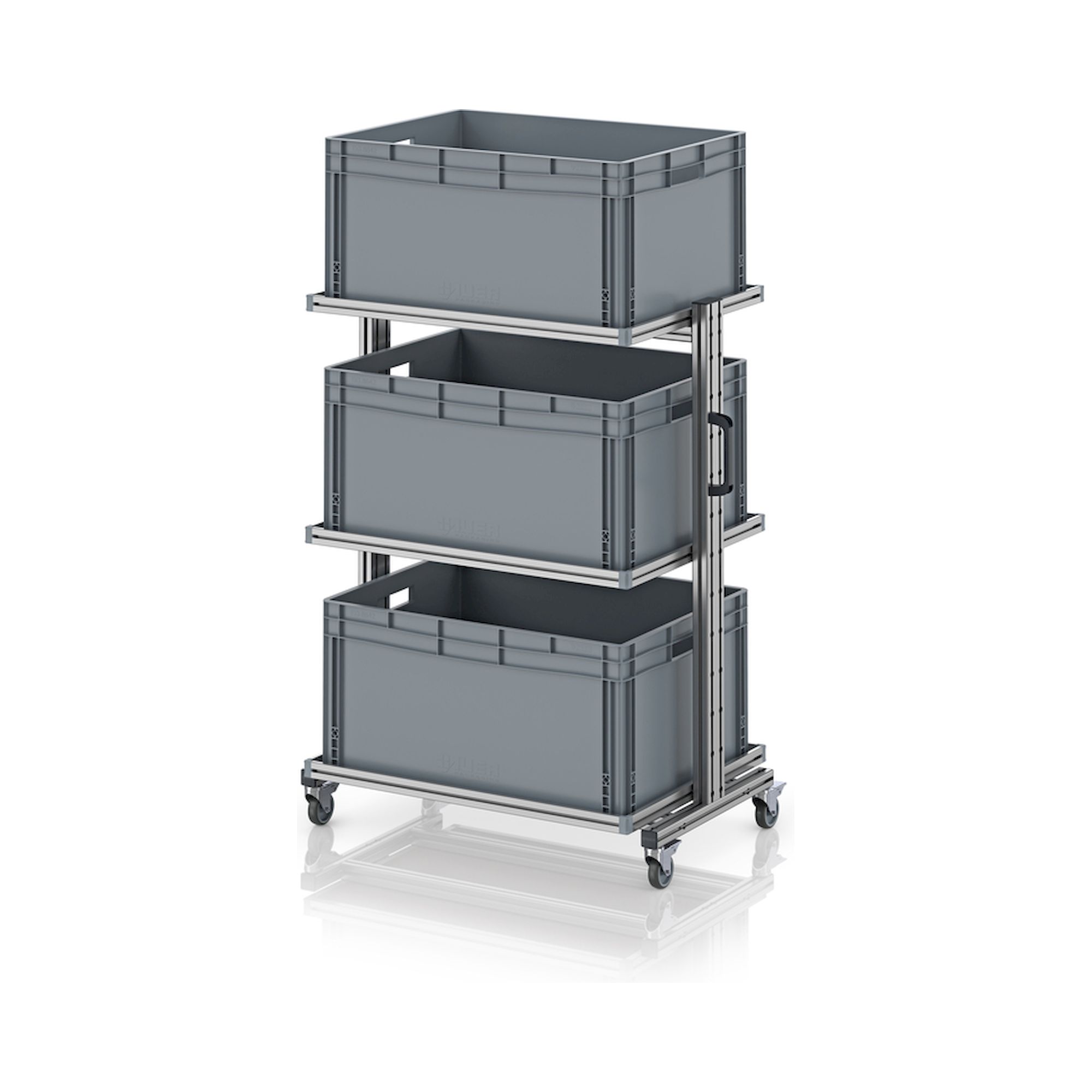 EG SW 134-1 8642. Systemwagen für Eurobehälter 80 x 60 Höhe 134 cm ohne Auszug, 103,4x65x134,6 cm