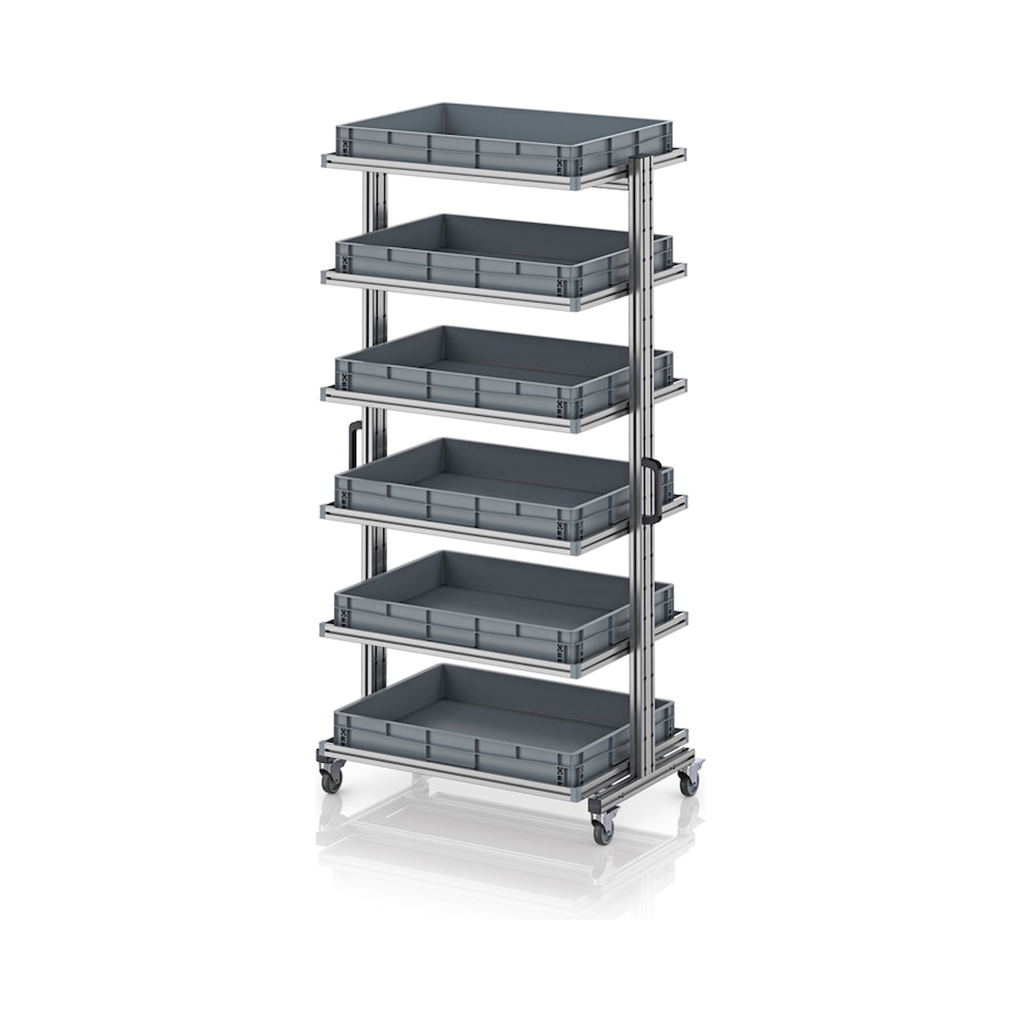 EG SW 200-1 8612. Systemwagen für Eurobehälter 80 x 60 Höhe 200 cm ohne Auszug, 103,4x65x201,1 cm