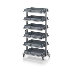 EG SW 200-1 8612. Systemwagen für Eurobehälter 80 x 60 Höhe 200 cm ohne Auszug, 103,4x65x201,1 cm