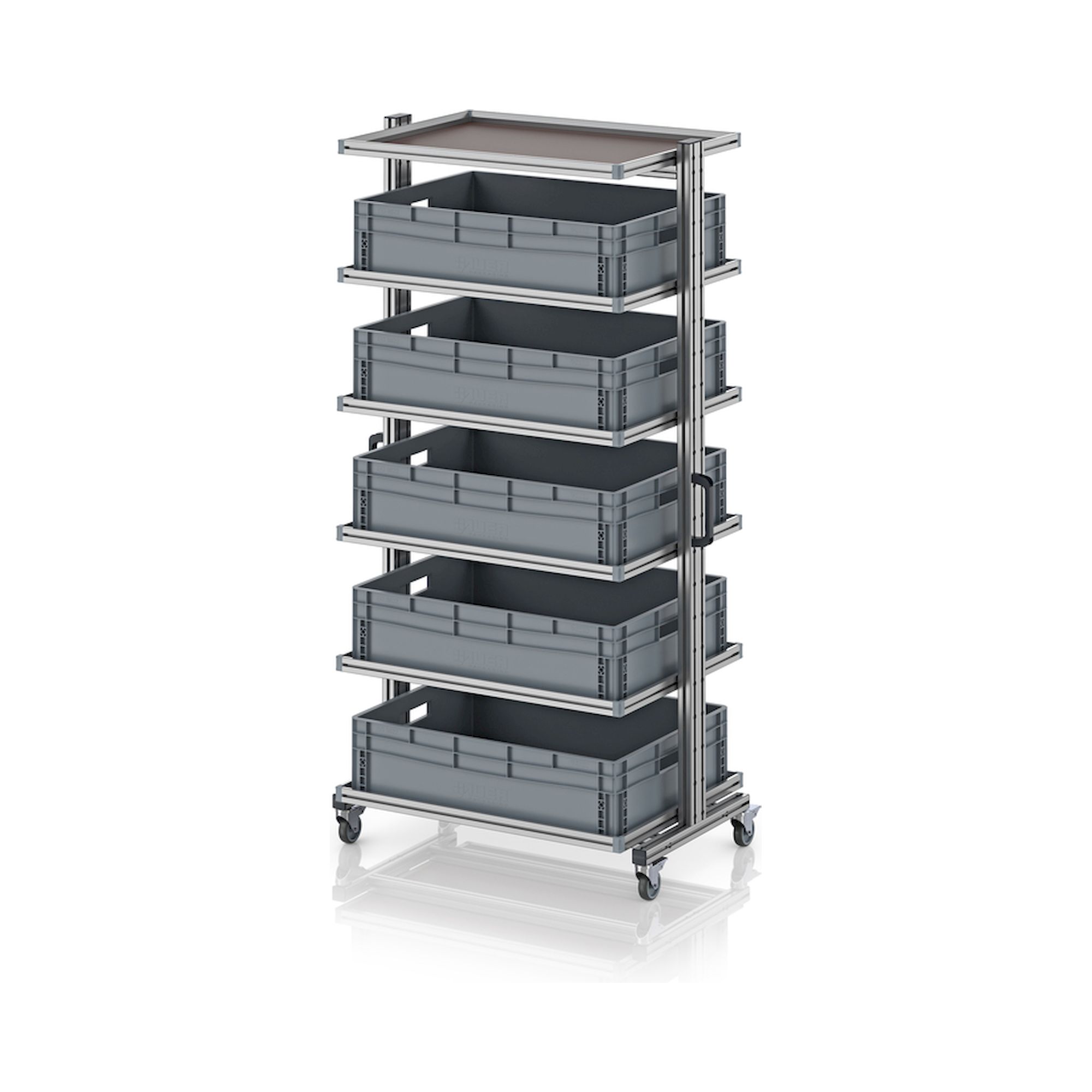 EG SW 200-1 8622. Systemwagen für Eurobehälter 80 x 60 Höhe 200 cm ohne Auszug, 103,4x65x201,1 cm