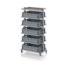 EG SW 200-1 8622. Systemwagen für Eurobehälter 80 x 60 Höhe 200 cm ohne Auszug, 103,4x65x201,1 cm