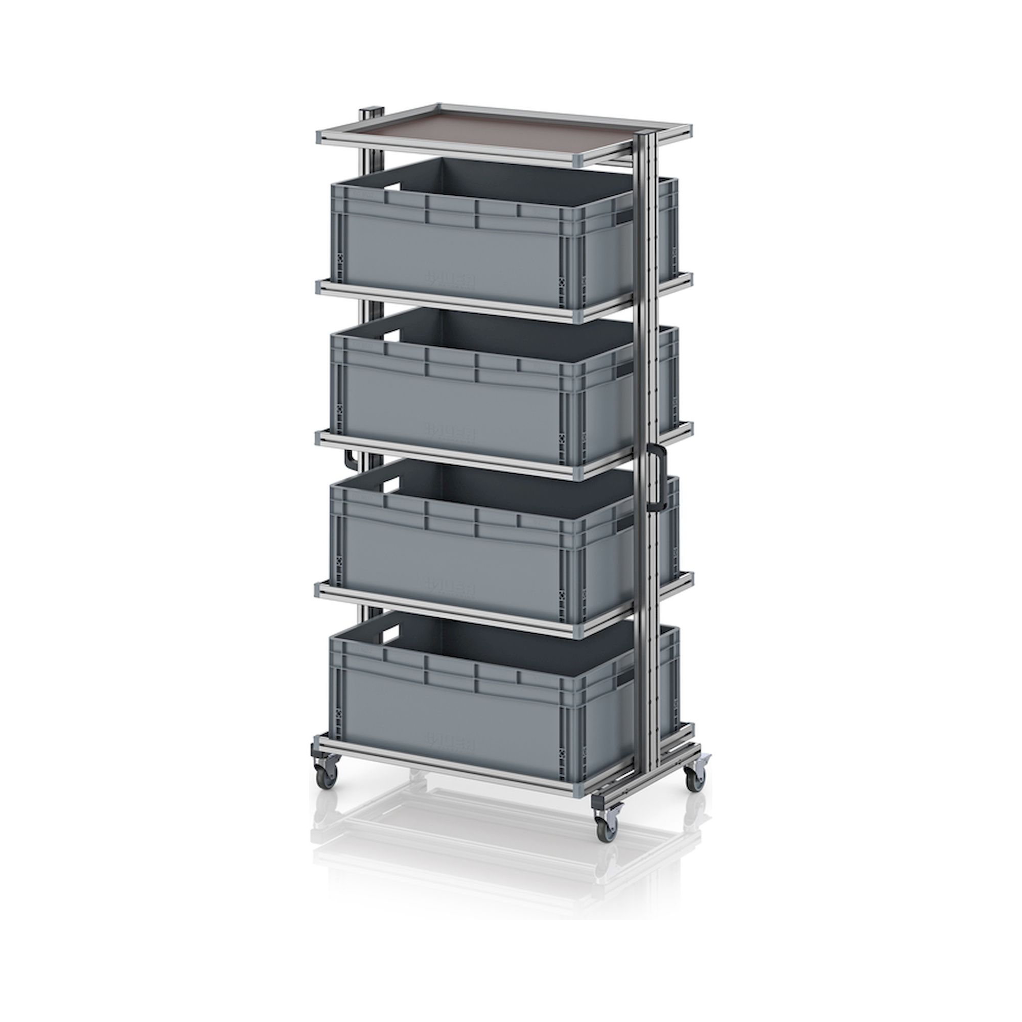 EG SW 200-1 8632. Systemwagen für Eurobehälter 80 x 60 Höhe 200 cm ohne Auszug, 103,4x65x201,1 cm