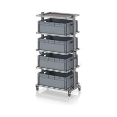 EG SW 200-1 8632. Systemwagen für Eurobehälter 80 x 60 Höhe 200 cm ohne Auszug, 103,4x65x201,1 cm