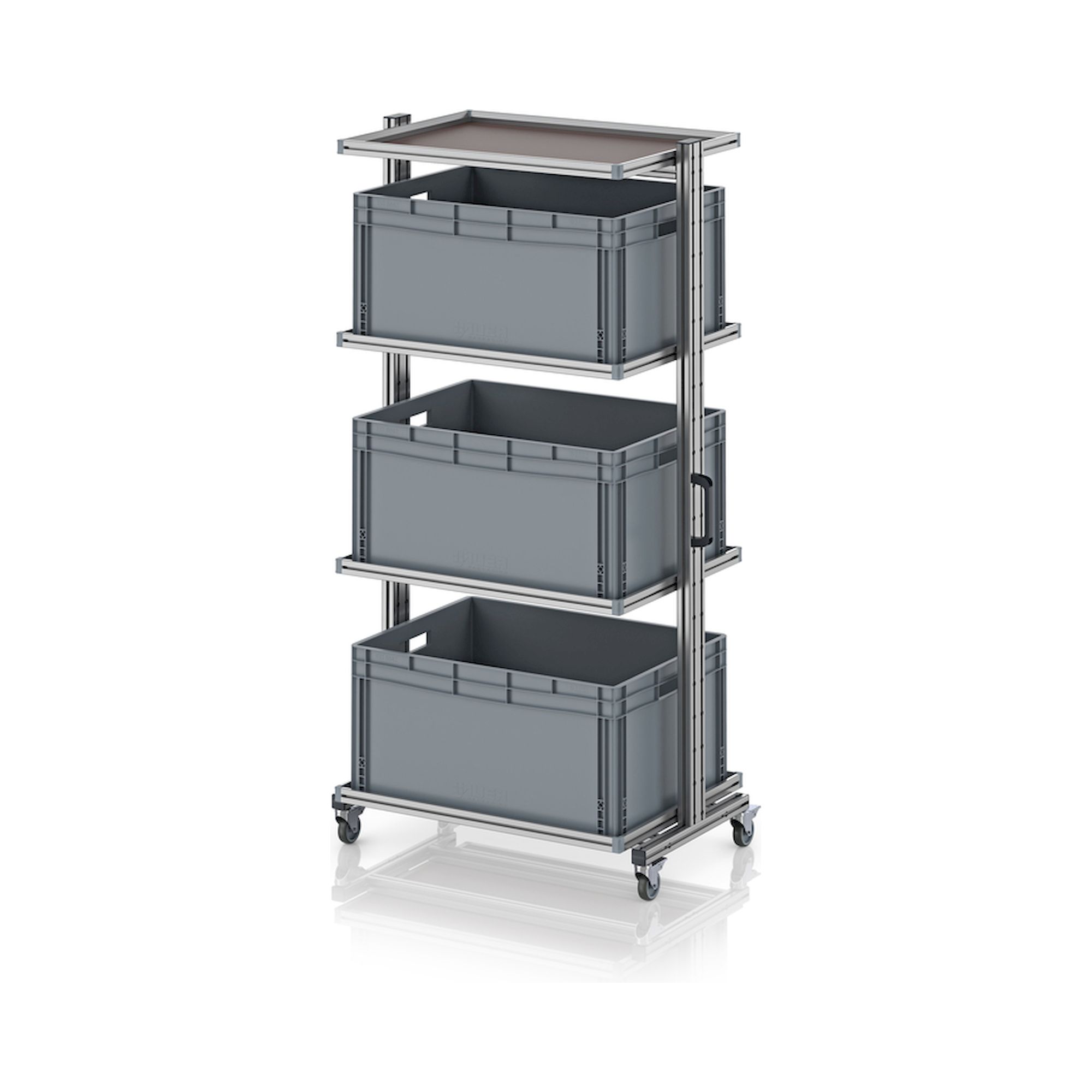 EG SW 200-1 8642. Systemwagen für Eurobehälter 80 x 60 Höhe 200 cm ohne Auszug, 103,4x65x201,1 cm