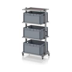 EG SW 200-1 8642. Systemwagen für Eurobehälter 80 x 60 Höhe 200 cm ohne Auszug, 103,4x65x201,1 cm