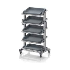 EG SWN 134 6475. Systemwagen für Eurobehälter 60 x 40 Höhe 134 cm, neigbar, 83,4x55x134,6 cm