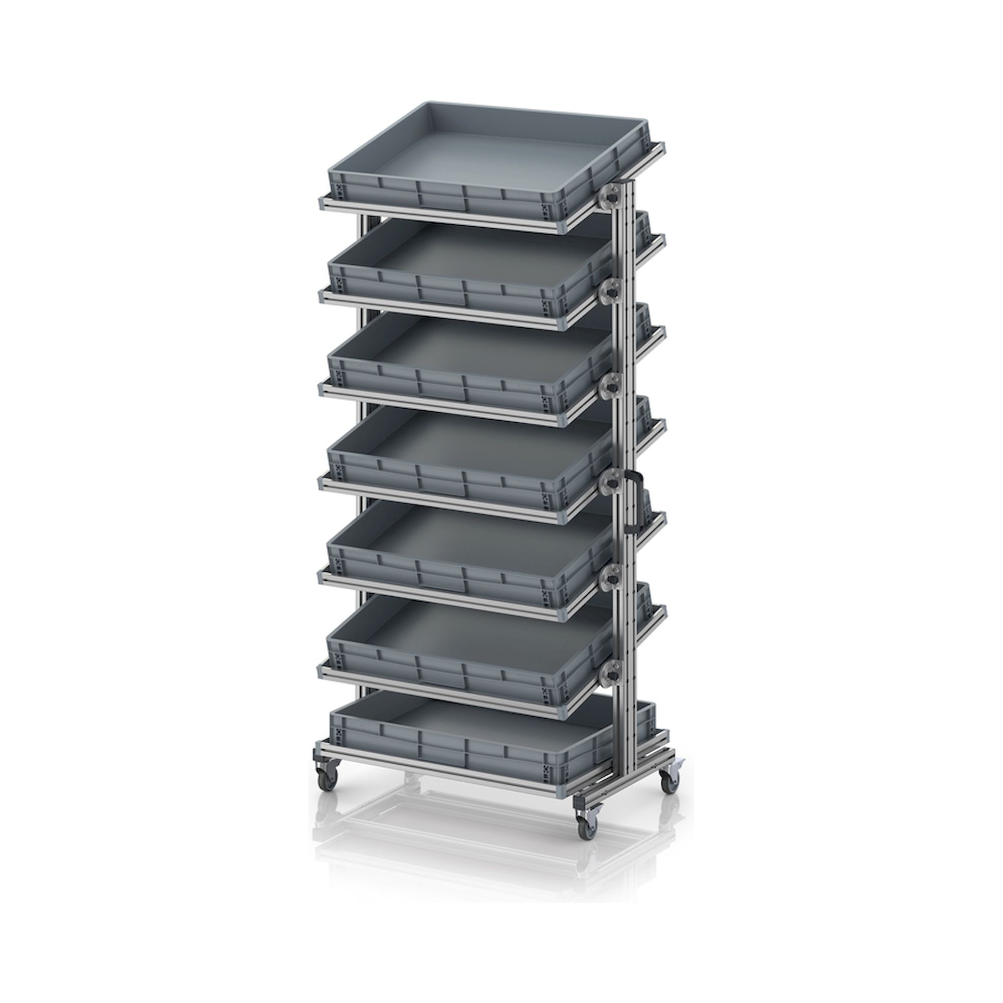 EG SWN 200 8612. Systemwagen für Eurobehälter 80 x 60 Höhe 200 cm, neigbar, 103,4x65x201,1 cm