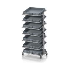 EG SWN 200 8612. Systemwagen für Eurobehälter 80 x 60 Höhe 200 cm, neigbar, 103,4x65x201,1 cm