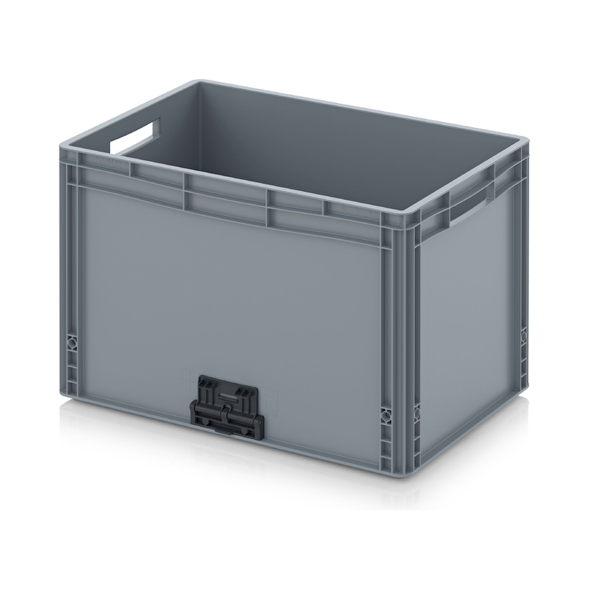 Eurobehälter geschlossen mit Verknüpfungssystem 80 x 60 x 42 cm, Griffe stirnseitig offen - Auer EG VL 86/42