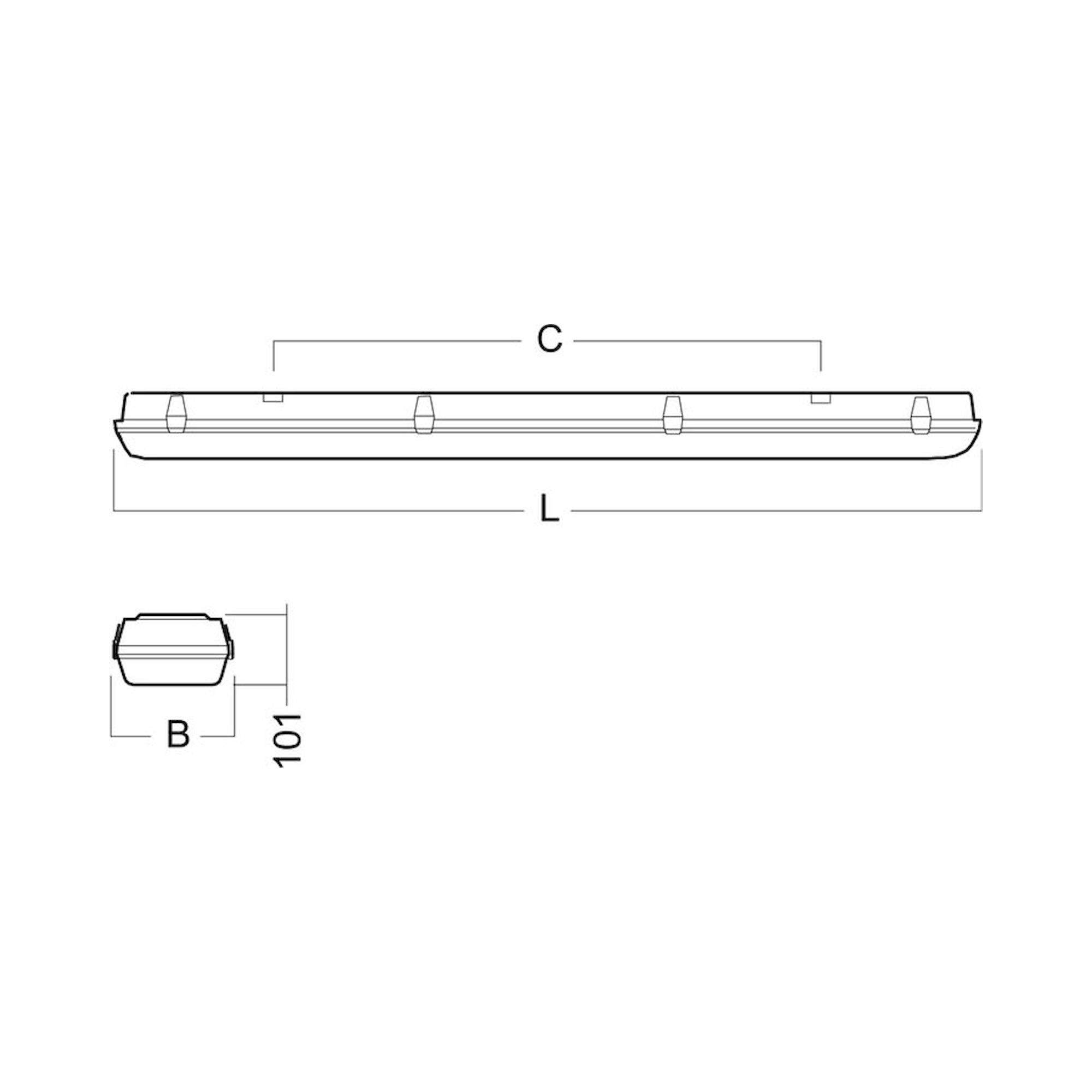 Glamox i40-1500 luminaire LED, 5691 lm, 4000 K, blanc variable