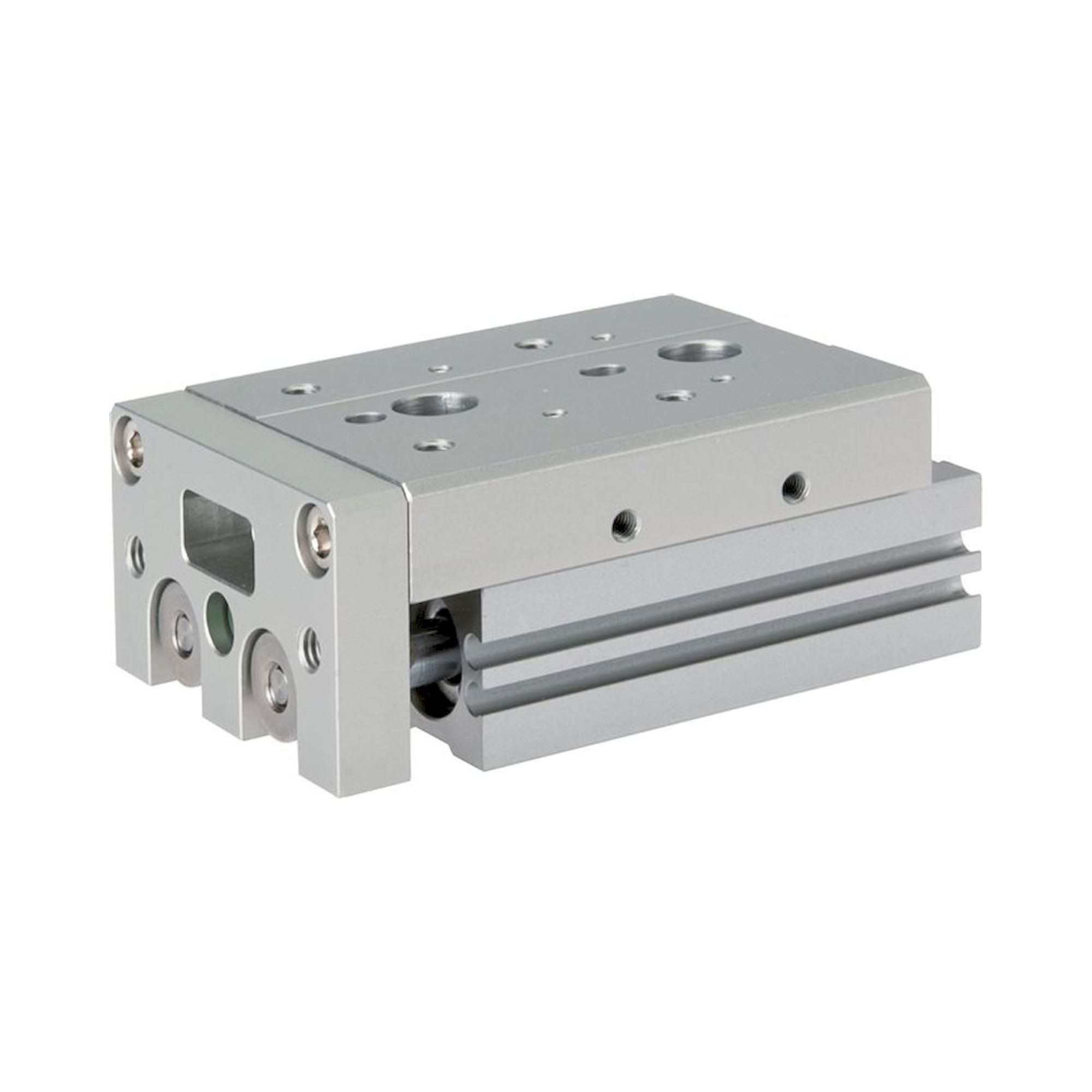 EMC ELS 8/10-B. Compact carriages, pistons 8mm, stroke 10mm, with stroke limitation on both sides (shock absorber)