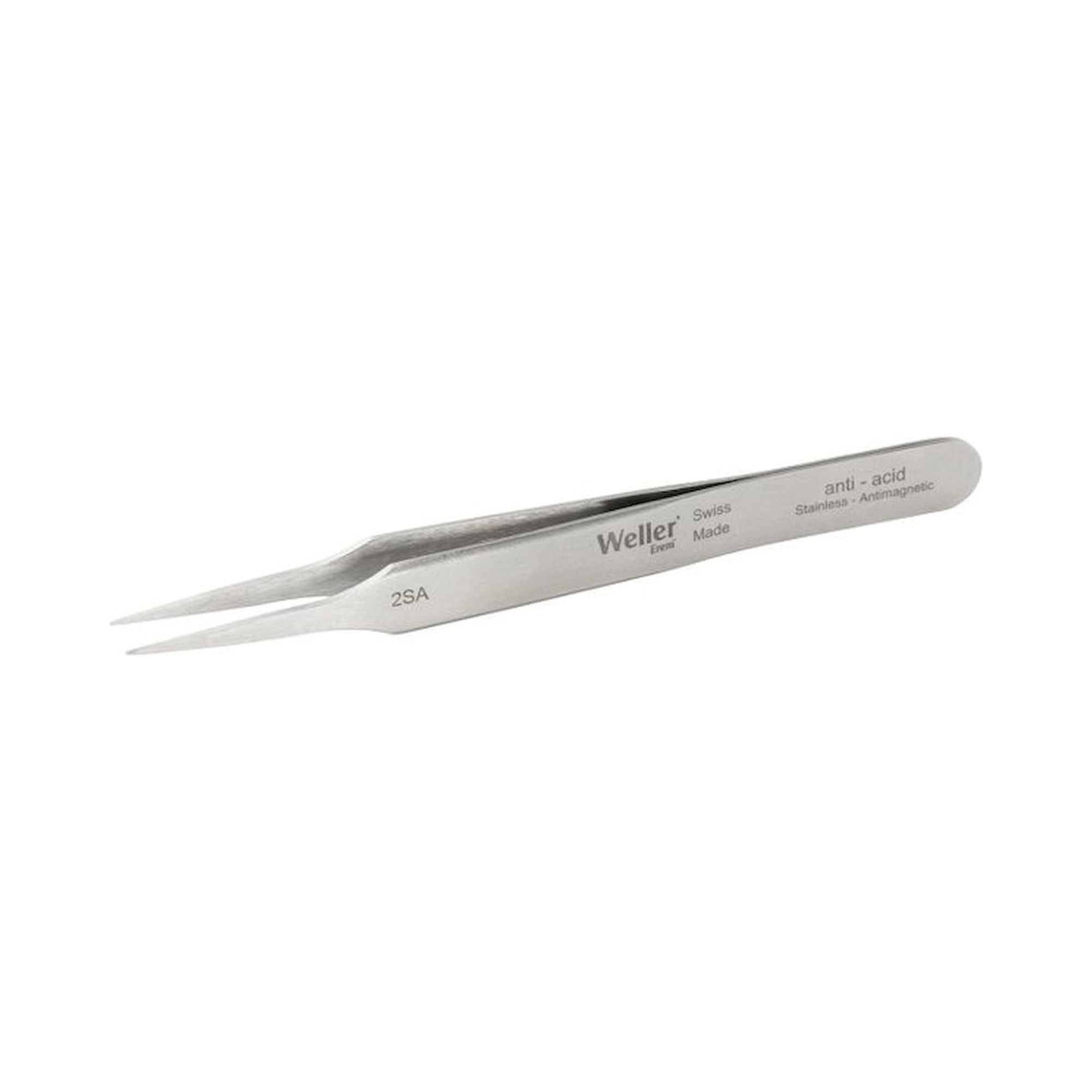 Weller Erem 2SA. Waver Erem 2SA Precision Tweezers with Medium-Pointed Tips, Stainless Steel