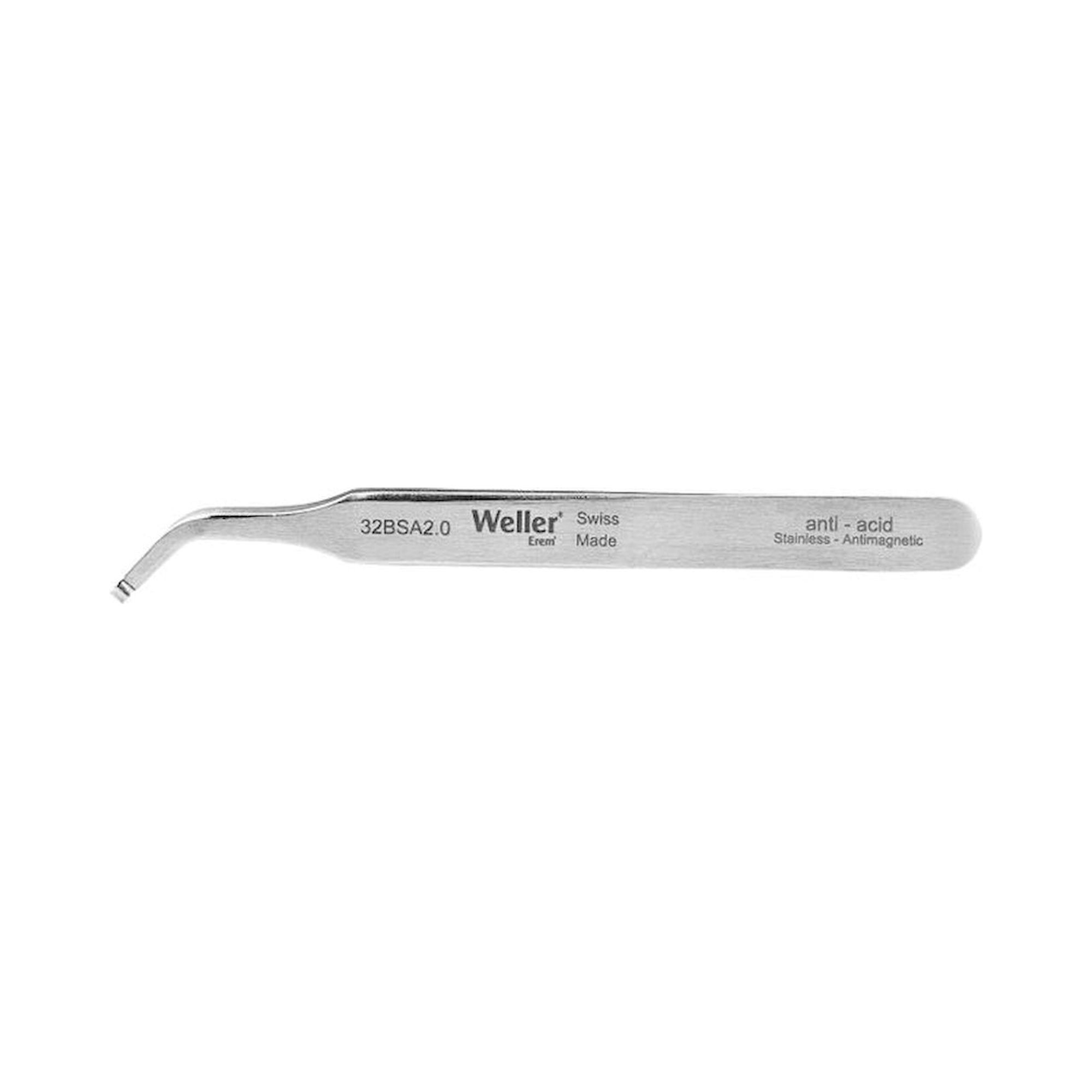 Weller Erem 32BSA20. Waver Erem 32BSA20 SMD Tweezers, angled 45°, with Ro with Tips, 2mm/.078 inch