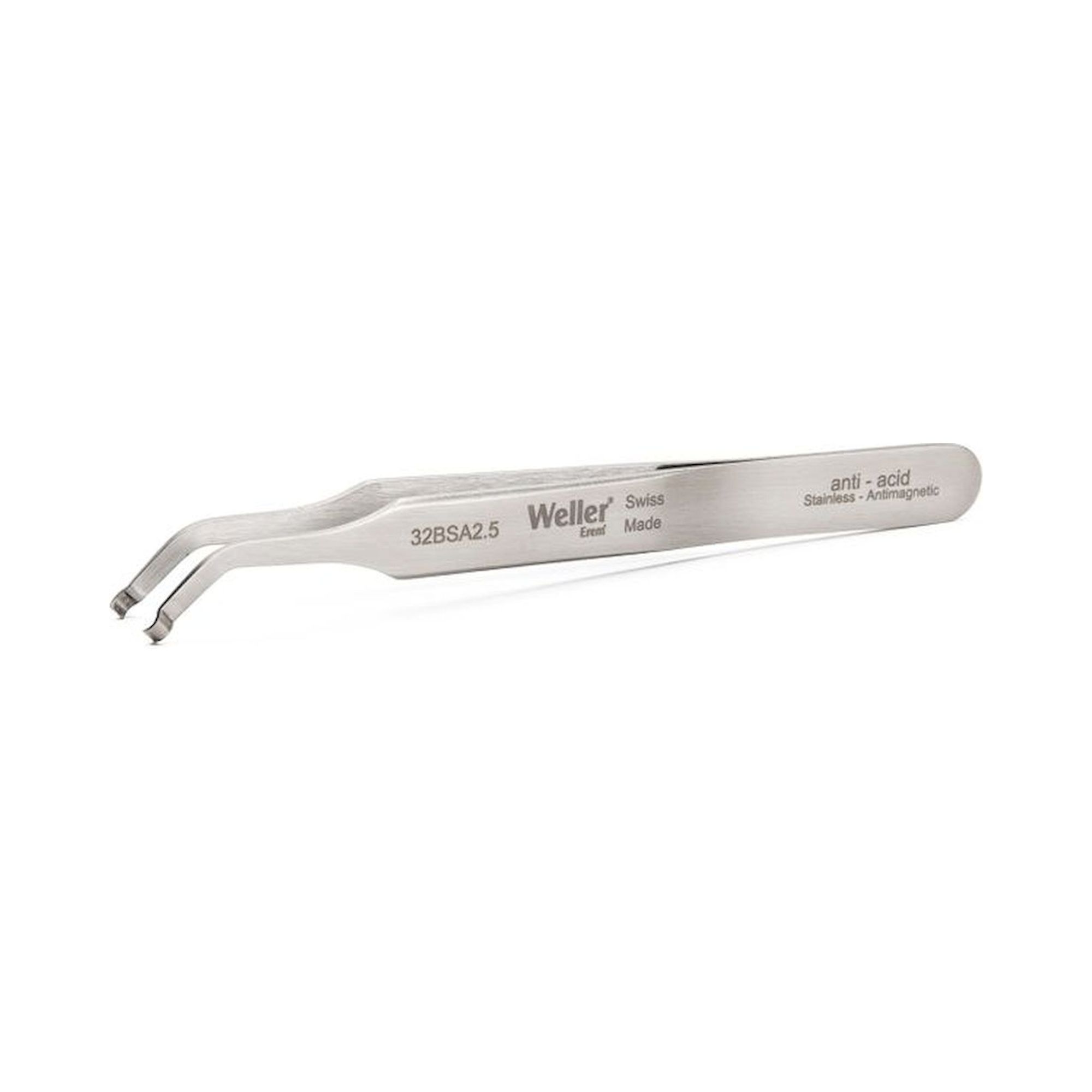 Weller Erem 32BSA25. Waver Erem 32BSA25 SMD Tweezers, Angled 45°, with Ro with Tips, 2.5 mm/.098 Inch