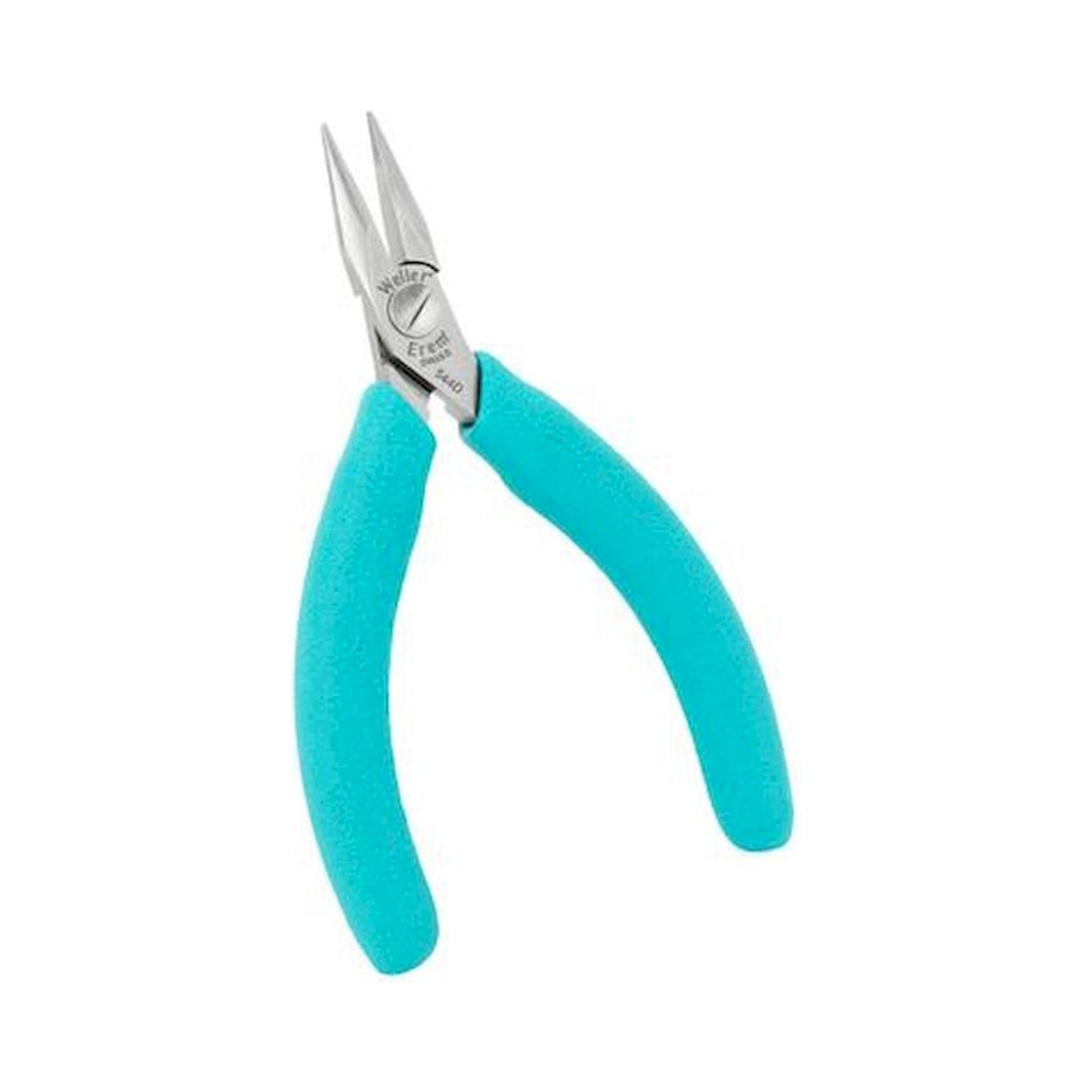 Weller Erem 544D. Chain nose pliers with inside-serrated jaws for secure handling
